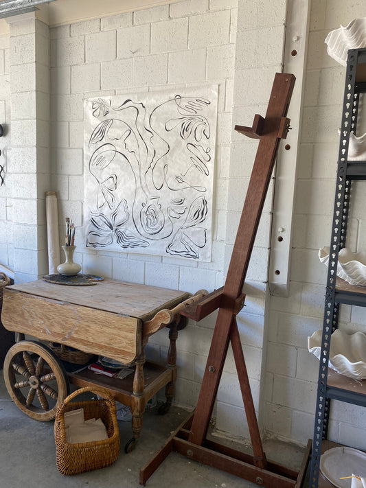 Sowing seeds for Spring - Original Gouache on Japanese rice paper.