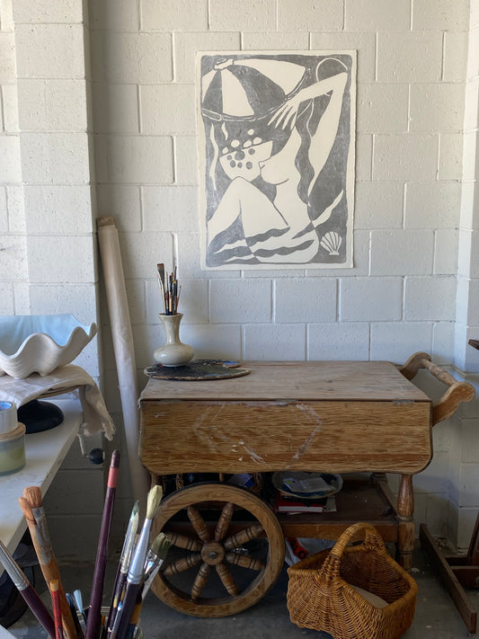 Blueberries in Spain - Original Silver leaf on paper