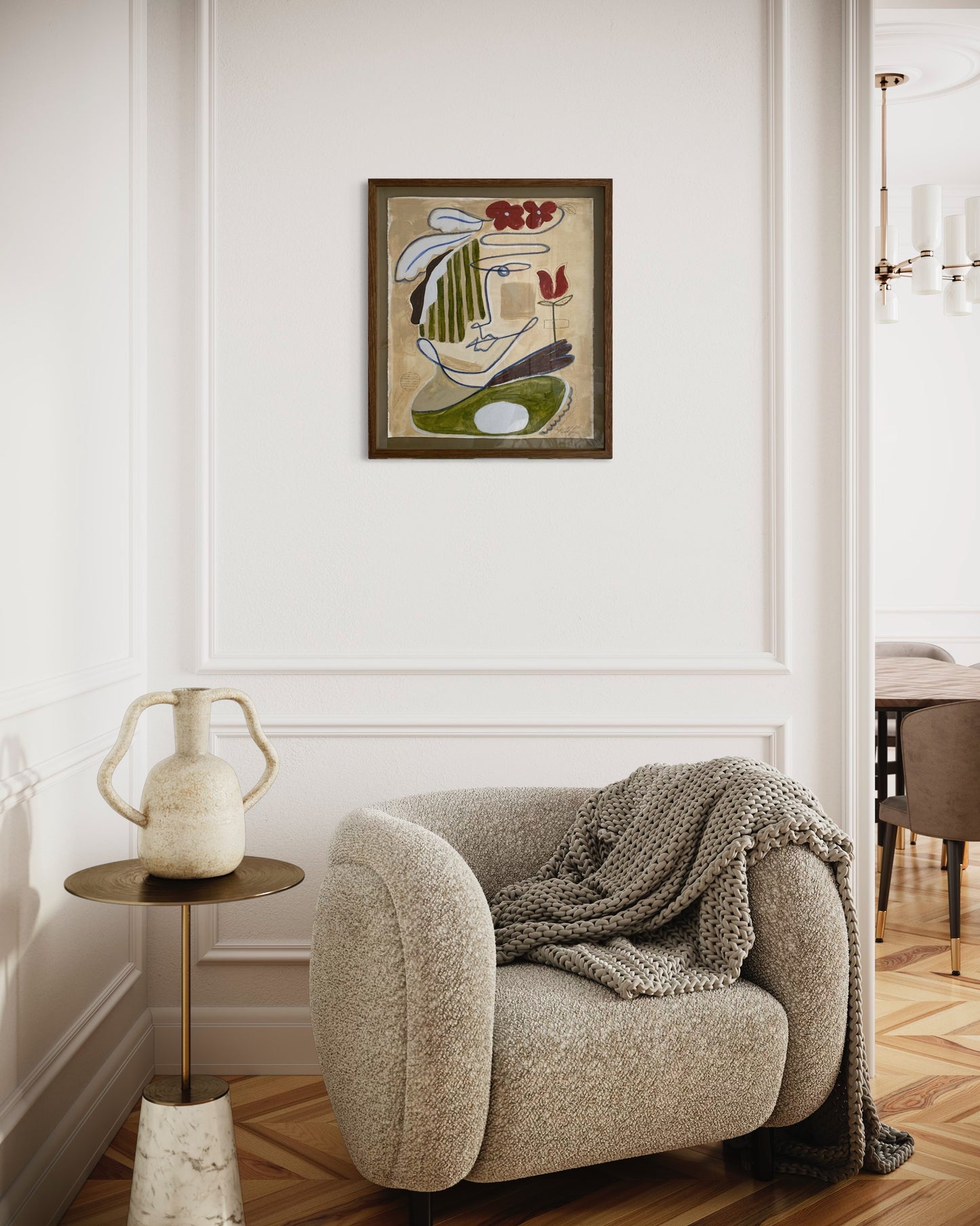 "An Ode to Barcelona" - Original acrylic on canvas, Framed in Tasmanian Kyote Oak. 640mm x 560mm