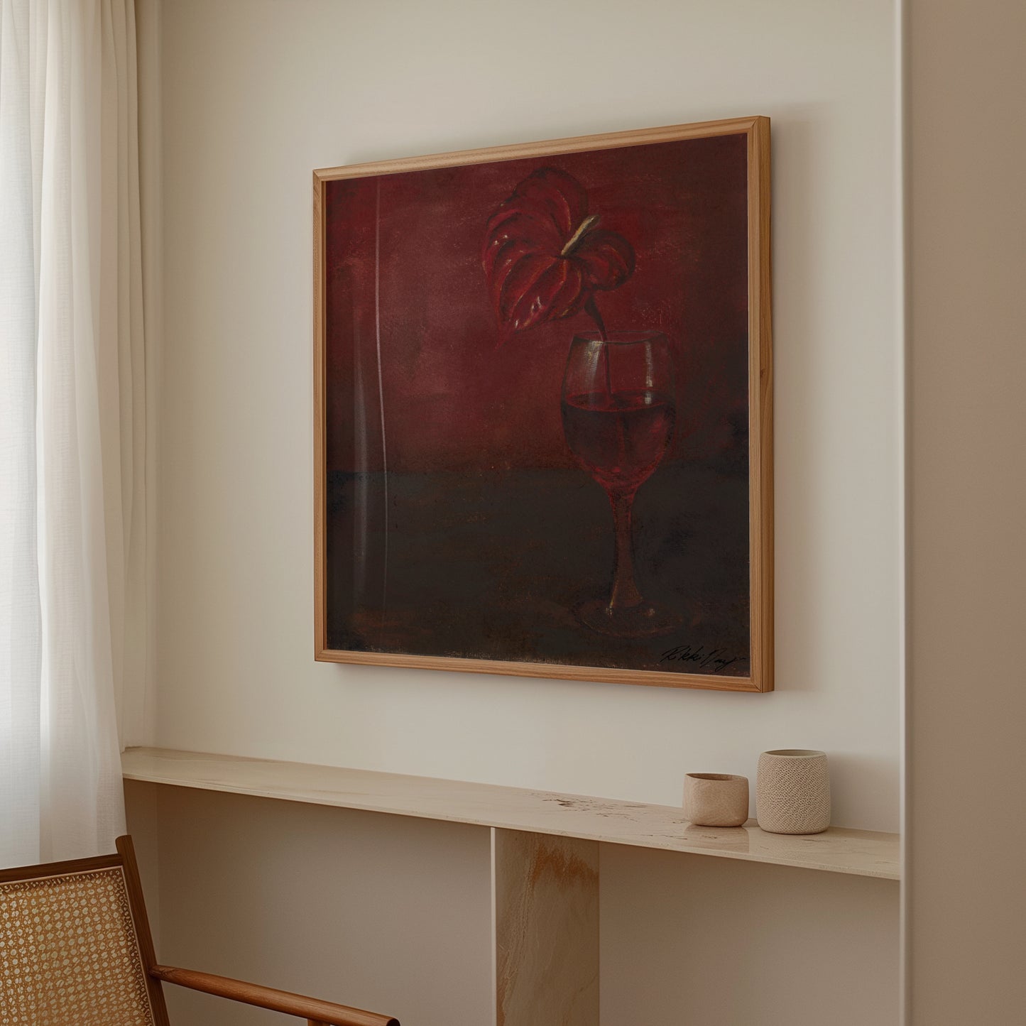 Anthurium drinking wine - Limited edition Print.