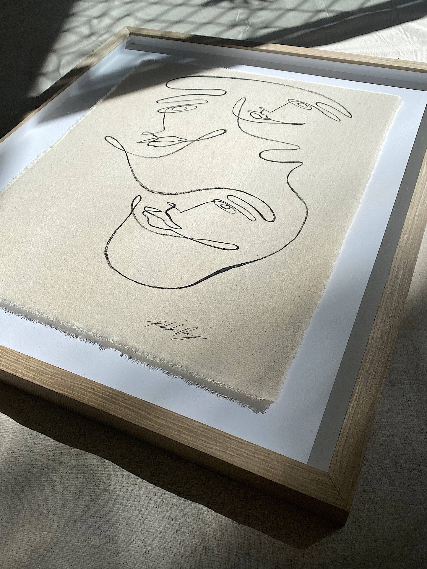Addition - Acrylic on cotton fabric, professionally framed. 570mm x 670mm