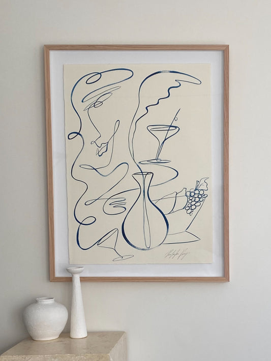 Sangrias at Sunset - Original Acrylic on 300gsm Cold Pressed Paper, Framed in Tasmanian Oak. 710mm x 910mm