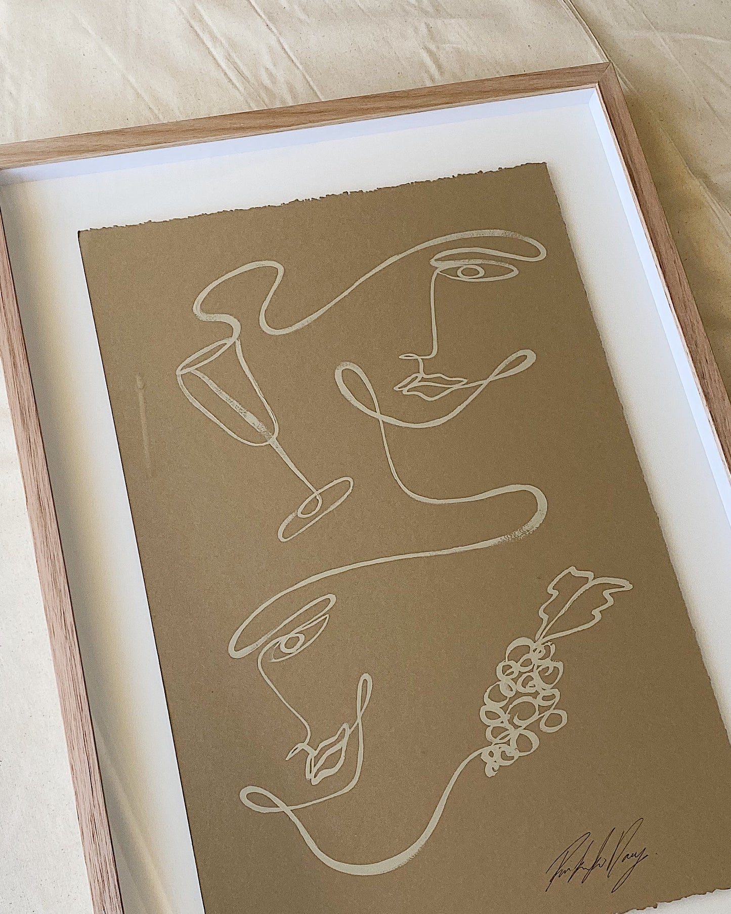 "3pm" - Original, Acrylic on 300gsm Cold Pressed Paper, Framed in Tasmanian Oak. 520mm x 710mm