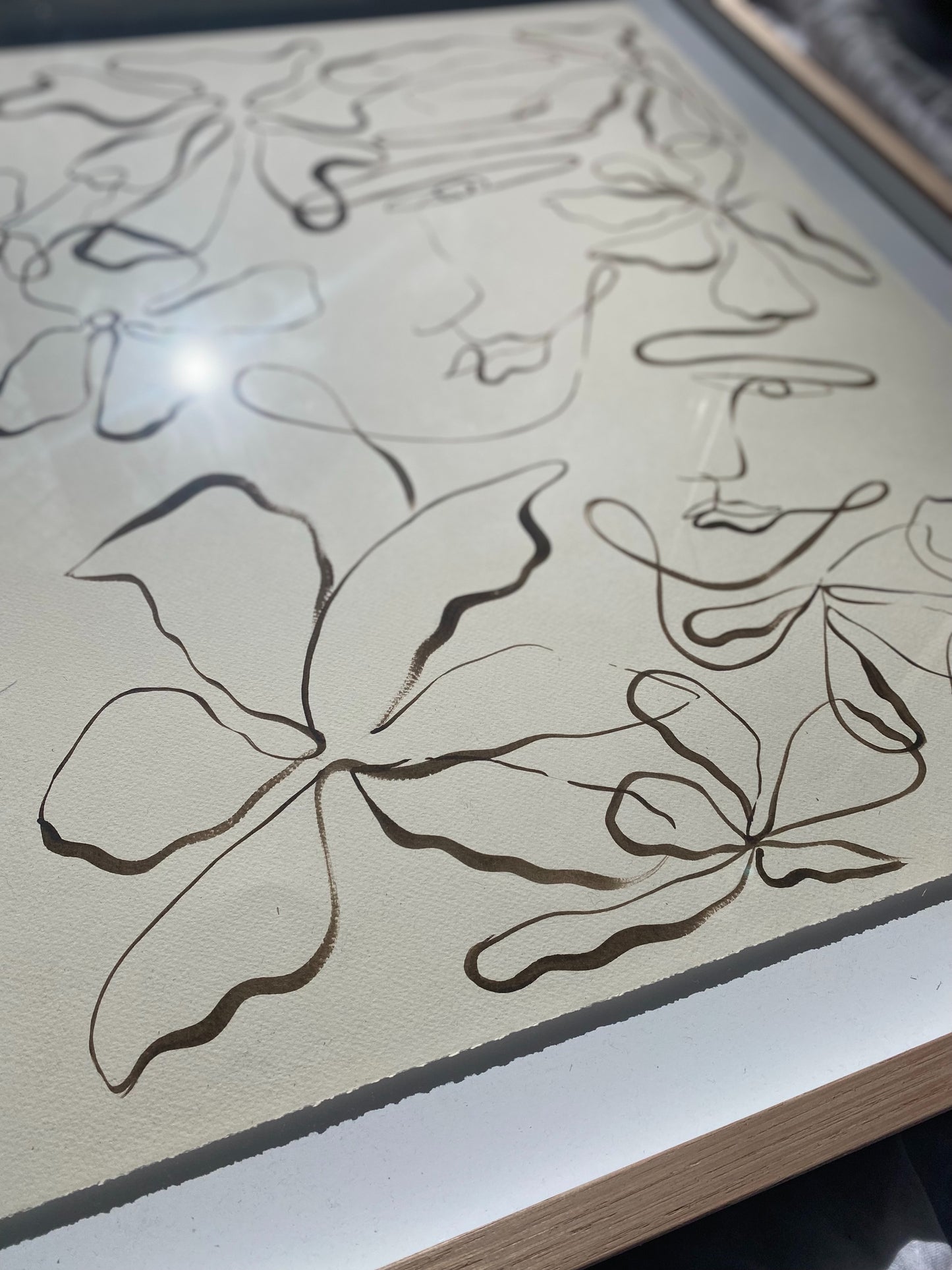 "All I can give you is the most beautiful thing I've ever seen" - Original Chocolate brown Acrylic on 300gsm Cold Pressed Paper, Framed in Tasmanian Oak. 710mm x 910mm