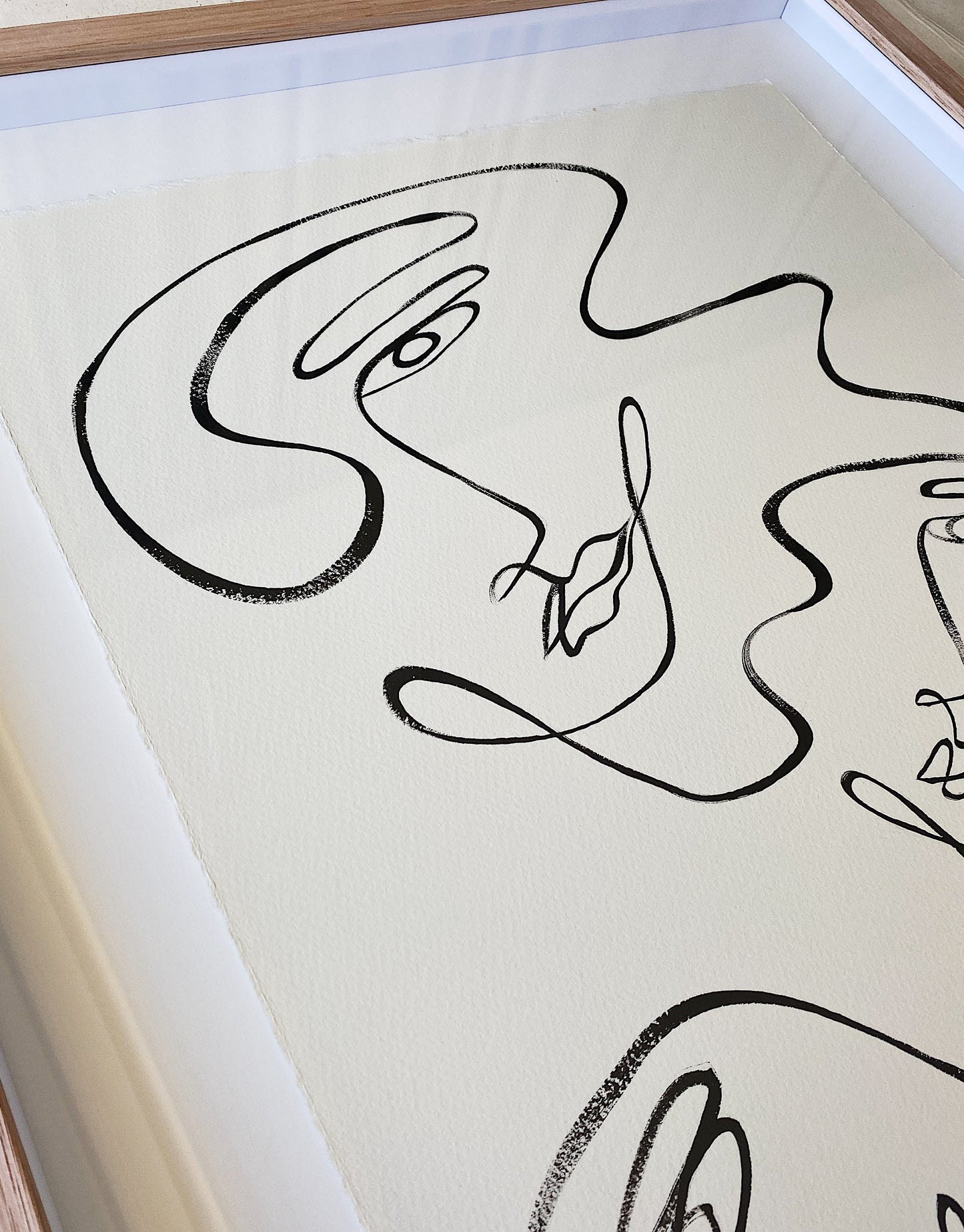 "Three of Us" - Original Acrylic on 300gsm Cold Pressed Paper, Framed in Tasmanian Oak. 520mm x 710mm