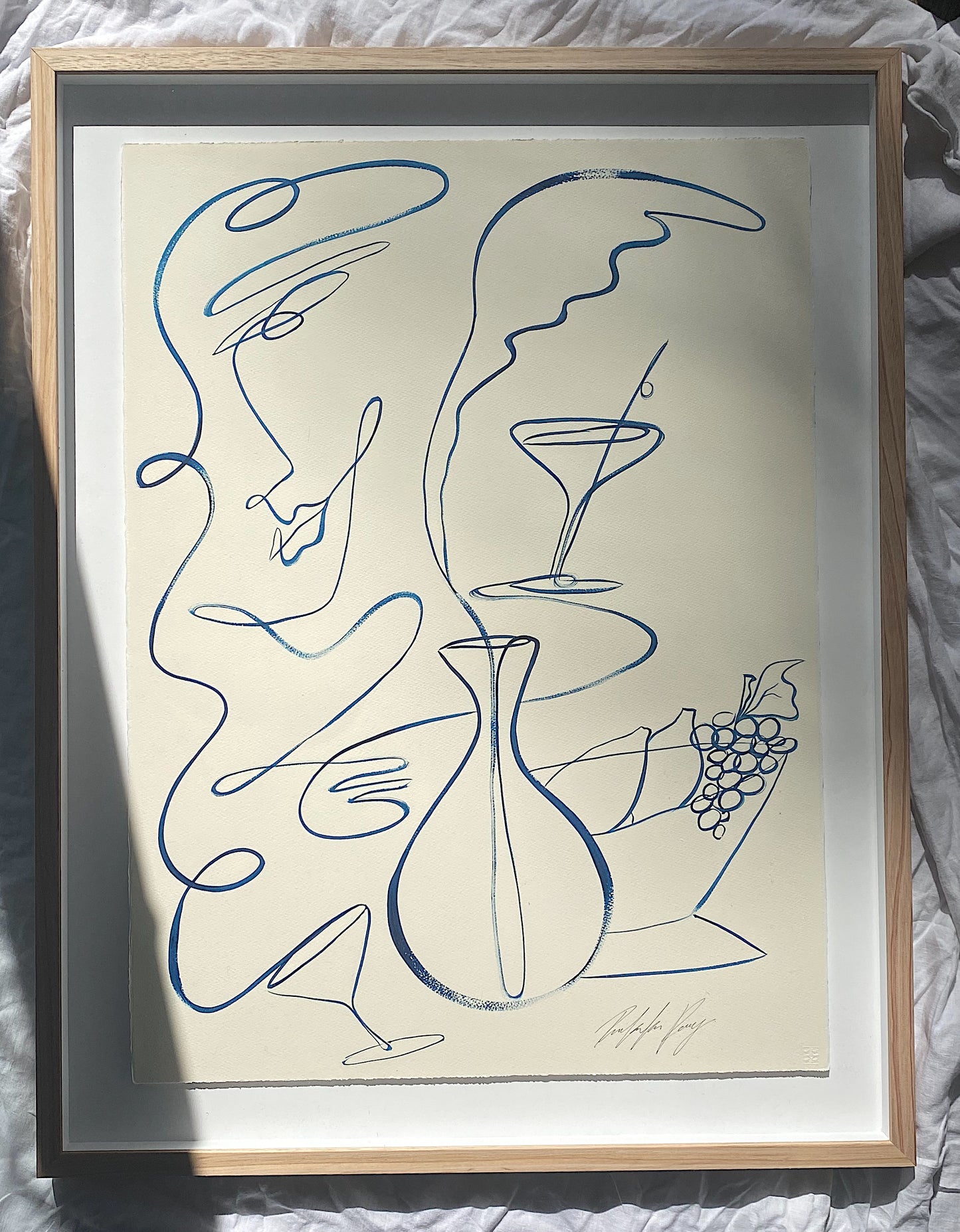 Sangrias at Sunset - Original Acrylic on 300gsm Cold Pressed Paper, Framed in Tasmanian Oak. 710mm x 910mm