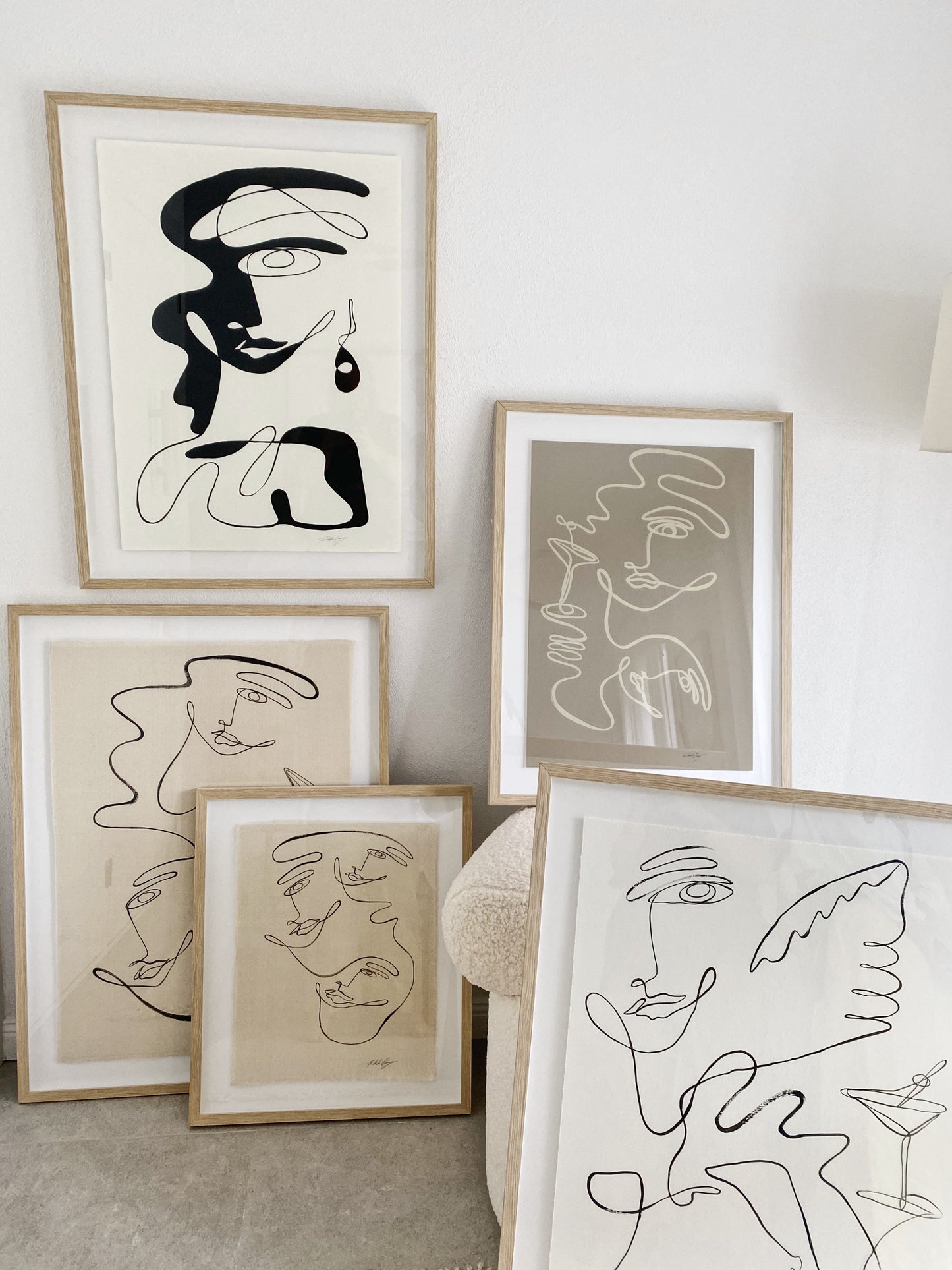 Bon - Original acrylic on raw edge cotton fabric. Framed. 750mm X 1070mm