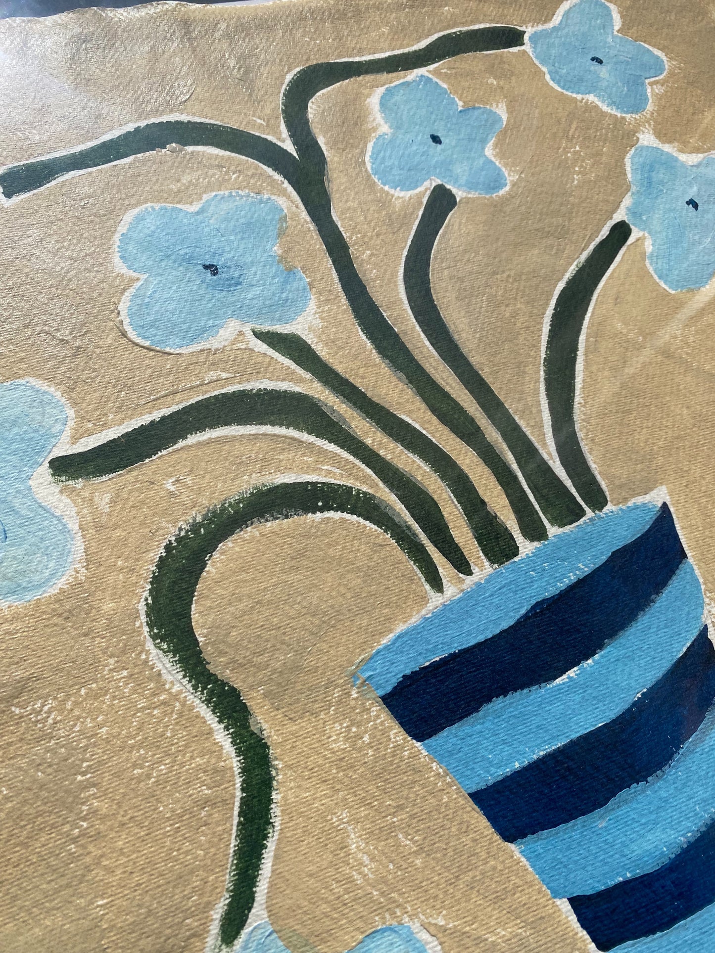 "Seaside Hotel" - Original acrylic on Khadi cotton paper, framed in Tasmanian Oak 900mm x 700