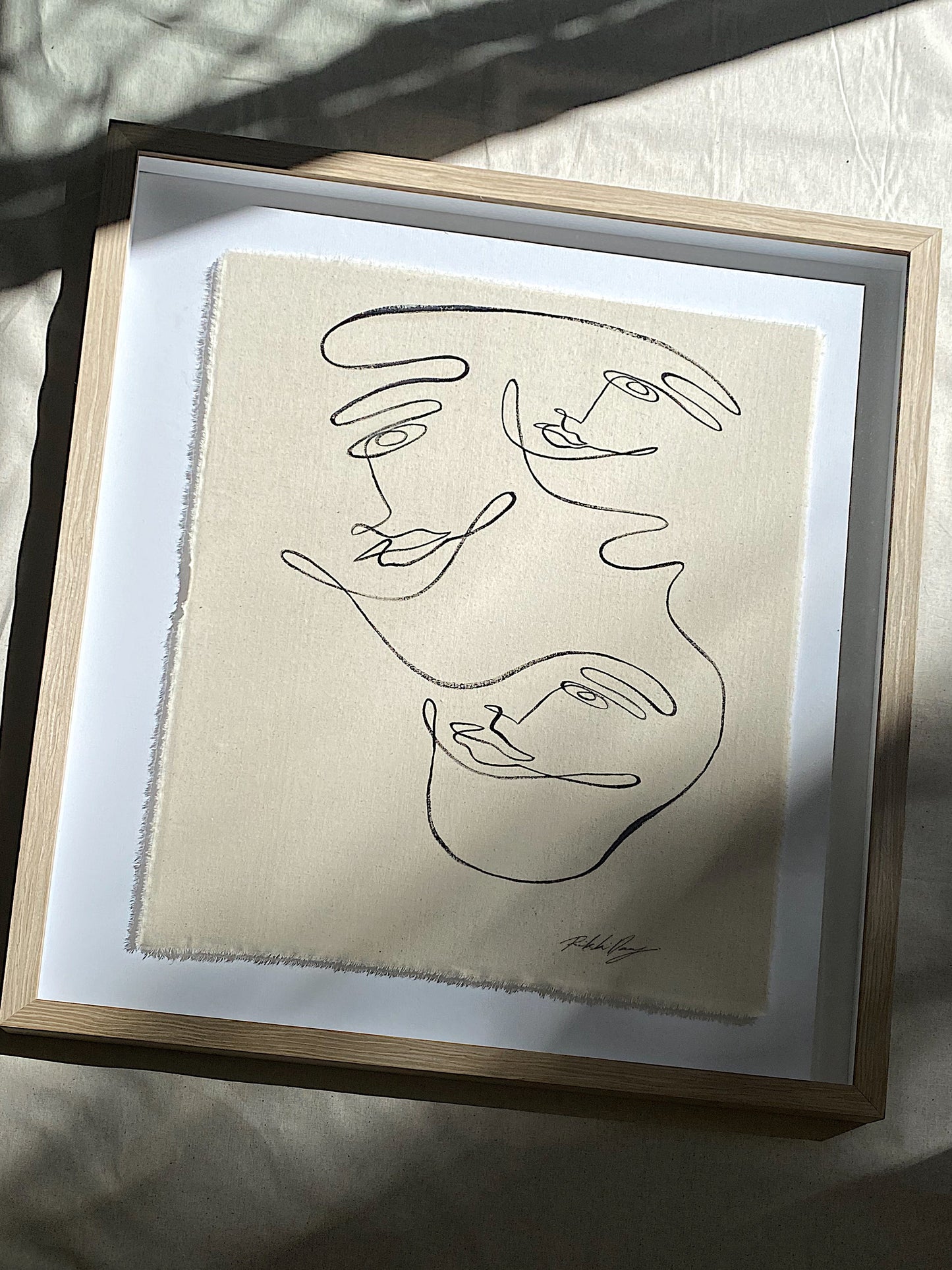 Addition - Acrylic on cotton fabric, professionally framed. 570mm x 670mm