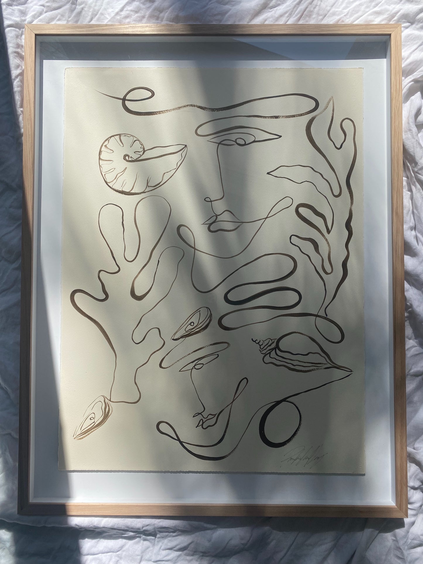 "Sail me to paradise" - Original Acrylic on 300gsm Cold Pressed Paper, Framed in Tasmanian Oak. 710mm x 910mm