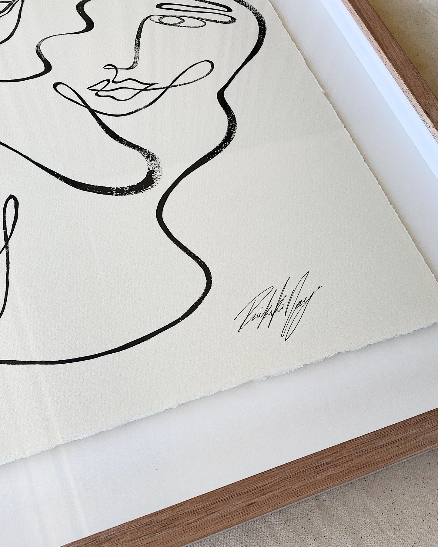 "Three of Us" - Original Acrylic on 300gsm Cold Pressed Paper, Framed in Tasmanian Oak. 520mm x 710mm