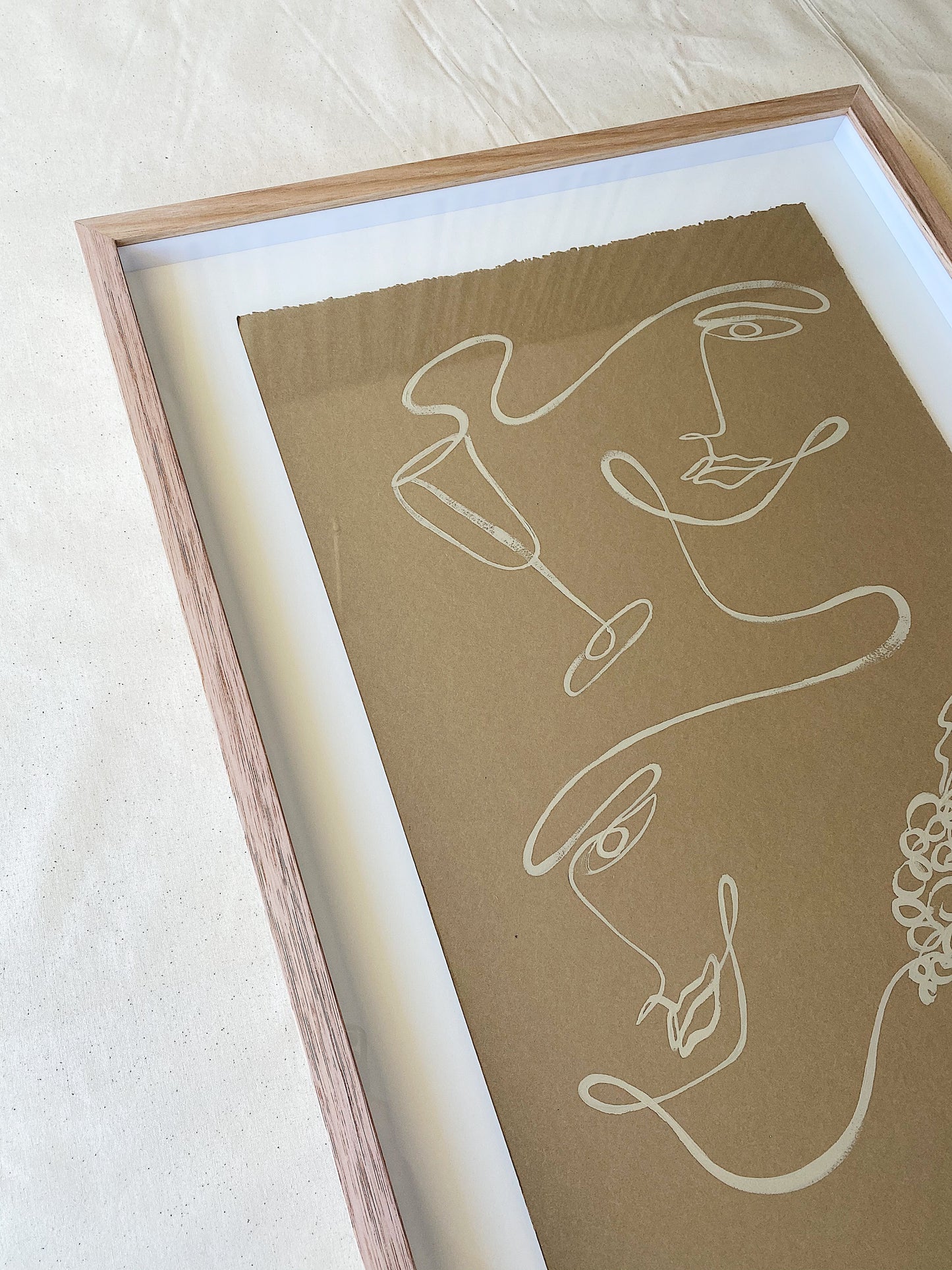 "3pm" - Original, Acrylic on 300gsm Cold Pressed Paper, Framed in Tasmanian Oak. 520mm x 710mm