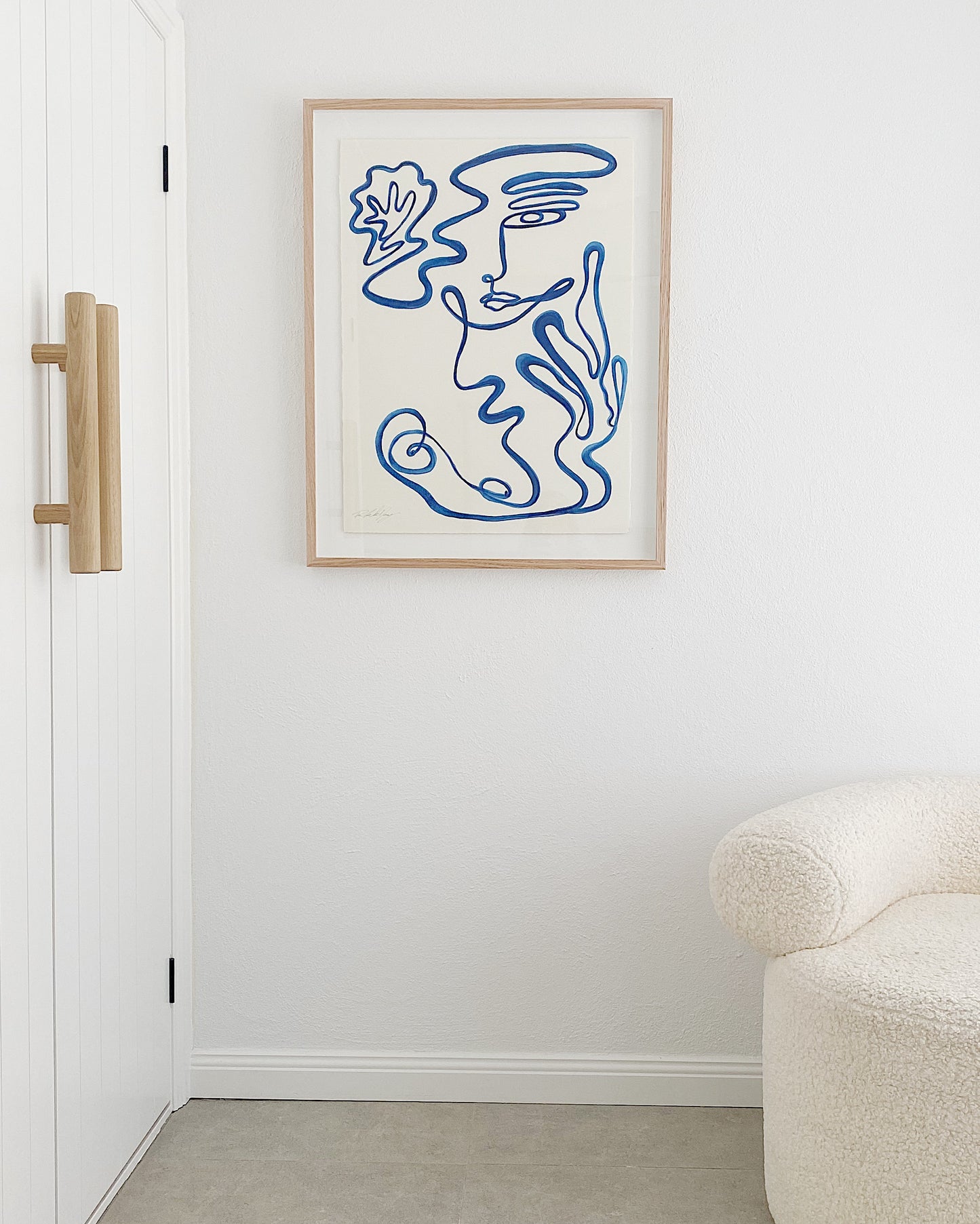 "Bold In Calm" - Original Acrylic on 300gsm Cold Pressed Paper, Framed in Tasmanian Oak. 710mm x 900mm