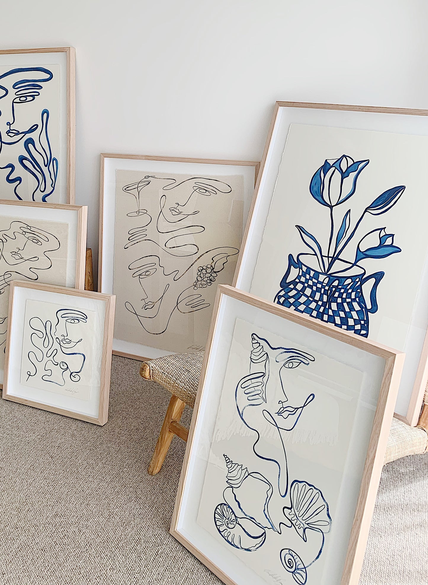 "Call me on my shell phone" - Original Acrylic on 300gsm Cold Pressed Paper, Framed in Tasmanian Oak. 530mm x 715mm