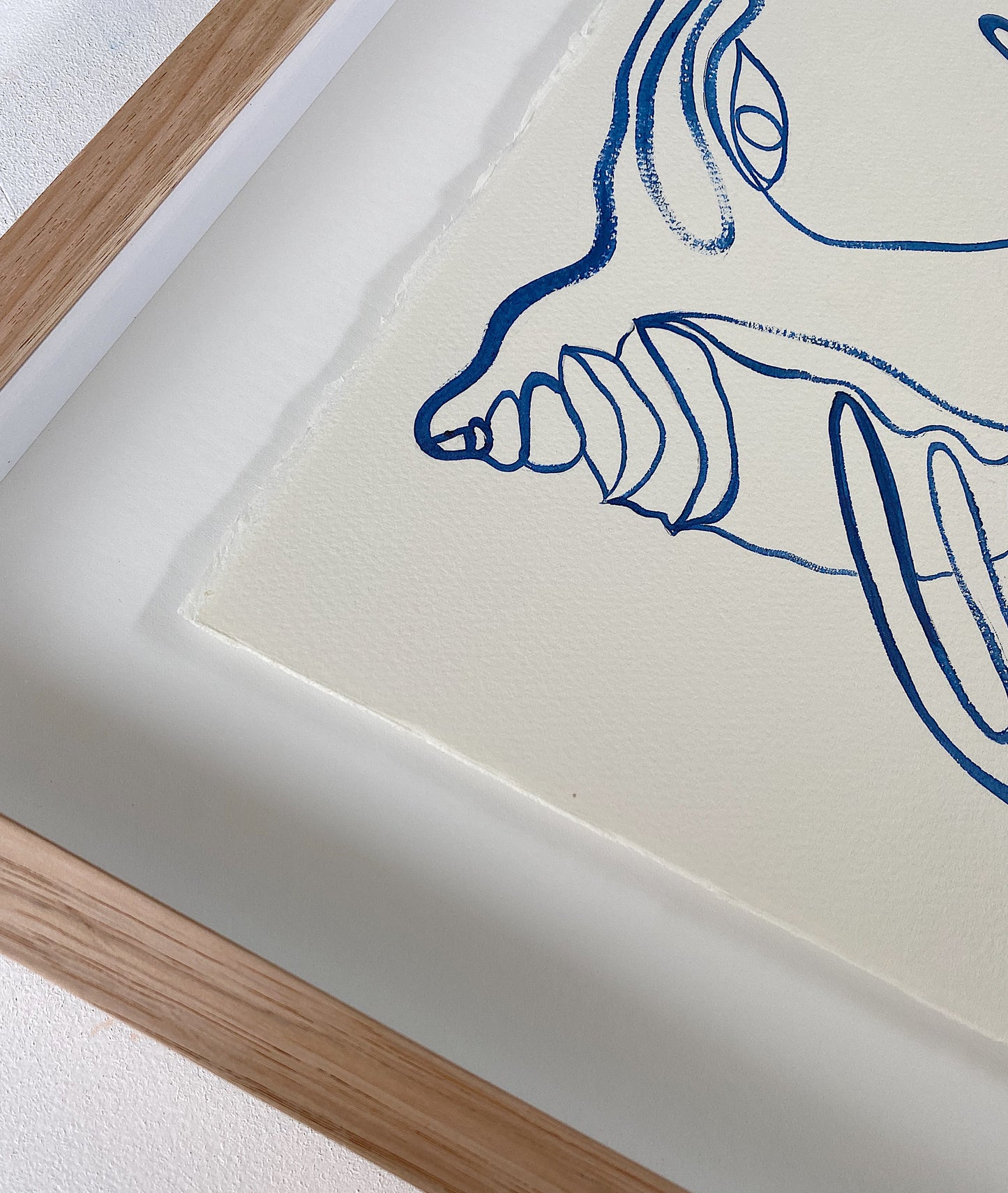 "Call me on my shell phone" - Original Acrylic on 300gsm Cold Pressed Paper, Framed in Tasmanian Oak. 530mm x 715mm