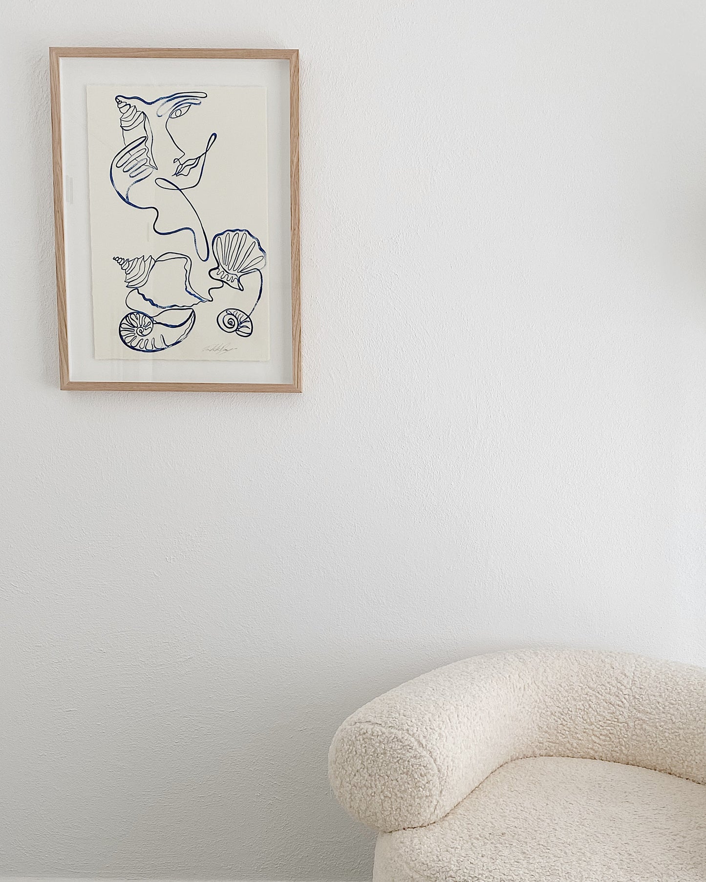 "Call me on my shell phone" - Original Acrylic on 300gsm Cold Pressed Paper, Framed in Tasmanian Oak. 530mm x 715mm