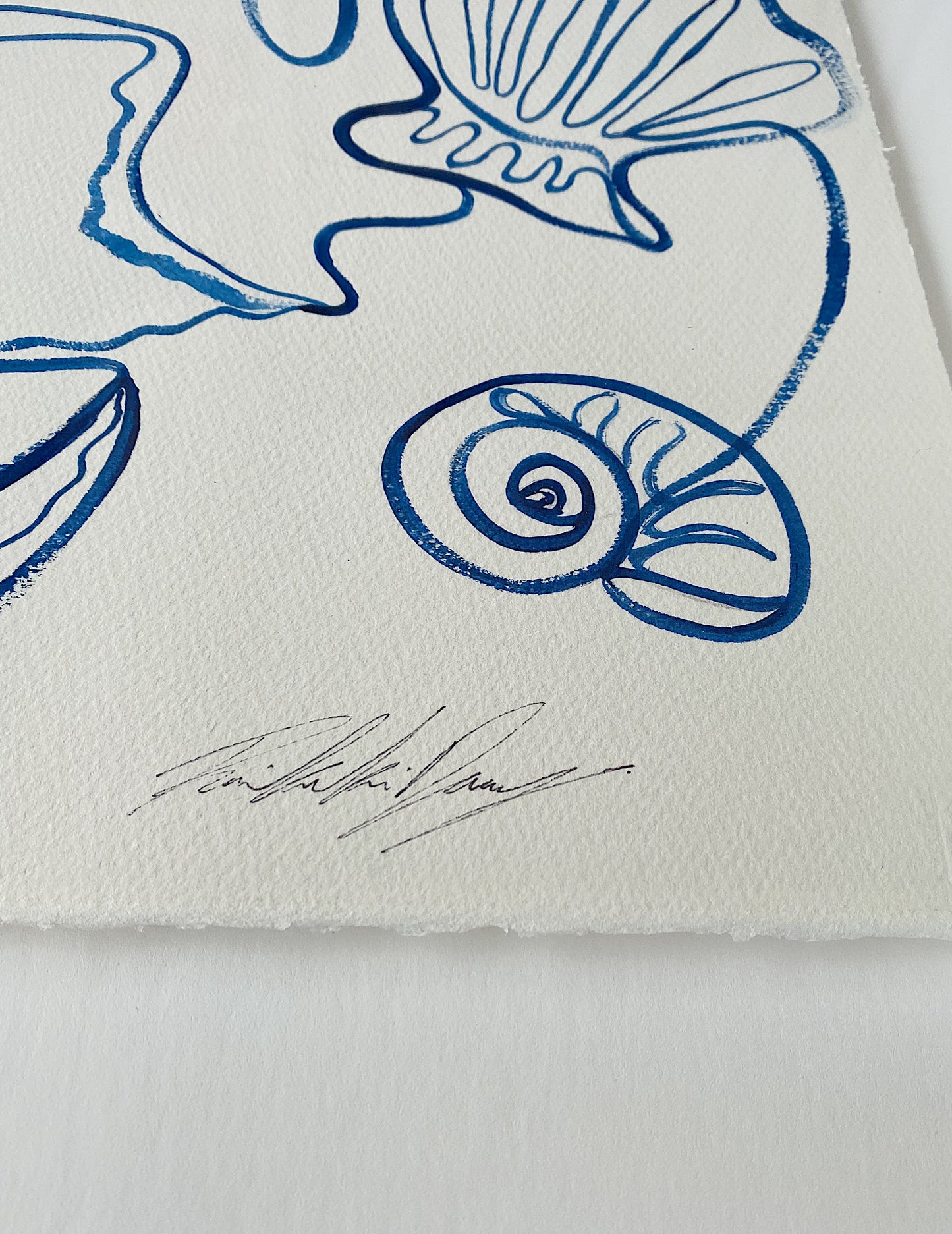 "Call me on my shell phone" - Original Acrylic on 300gsm Cold Pressed Paper, Framed in Tasmanian Oak. 530mm x 715mm