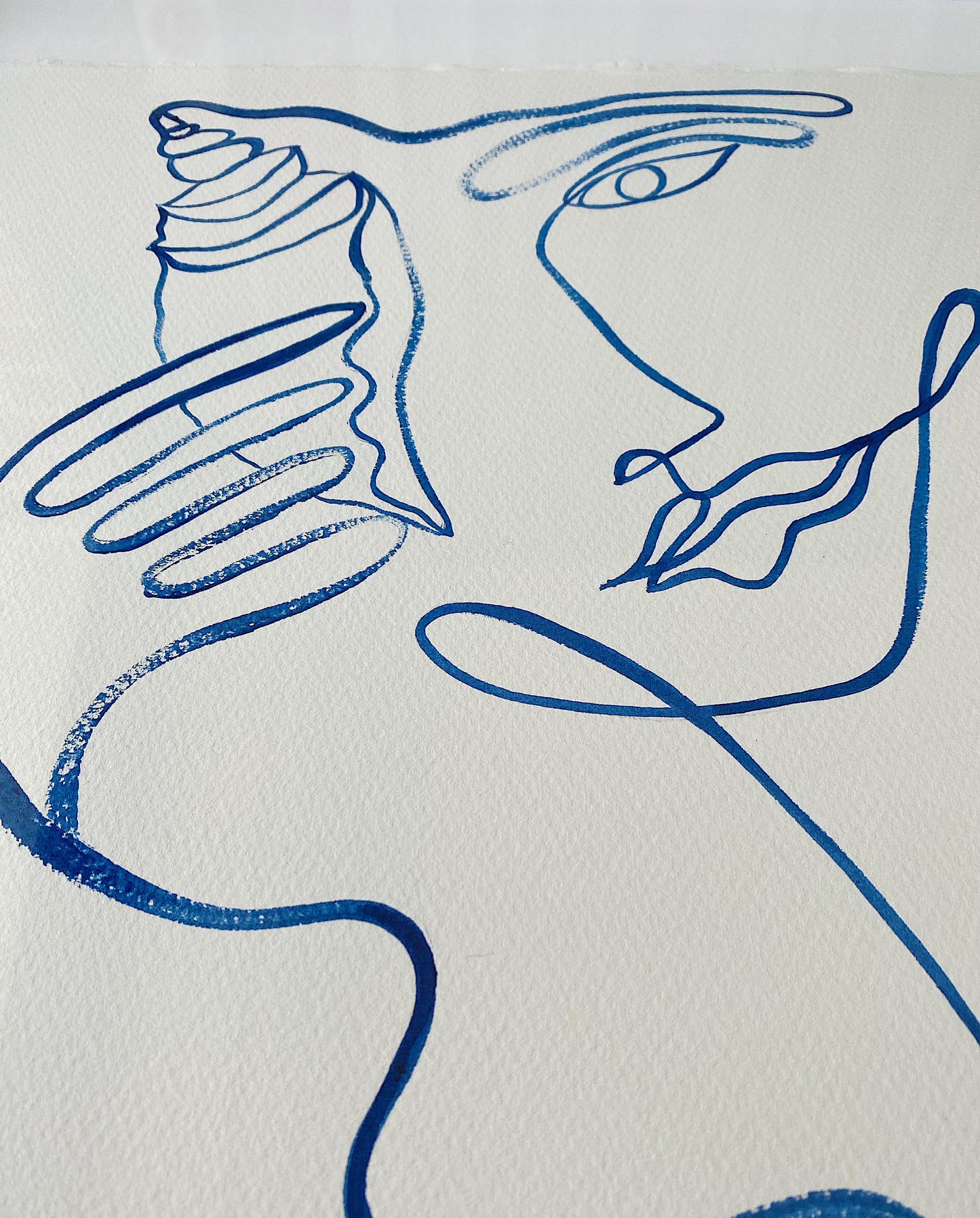 "Call me on my shell phone" - Original Acrylic on 300gsm Cold Pressed Paper, Framed in Tasmanian Oak. 530mm x 715mm