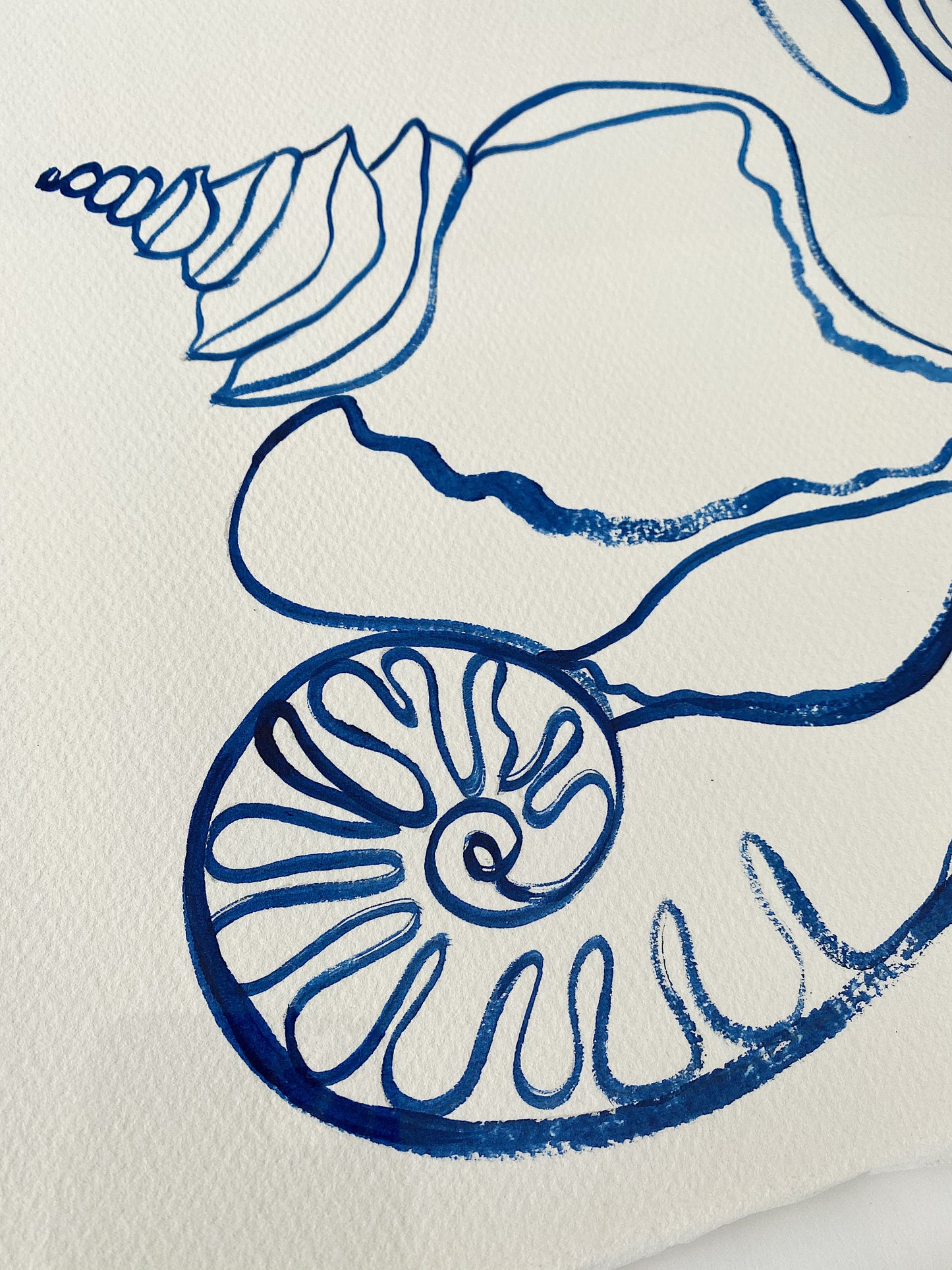 "Call me on my shell phone" - Original Acrylic on 300gsm Cold Pressed Paper, Framed in Tasmanian Oak. 530mm x 715mm