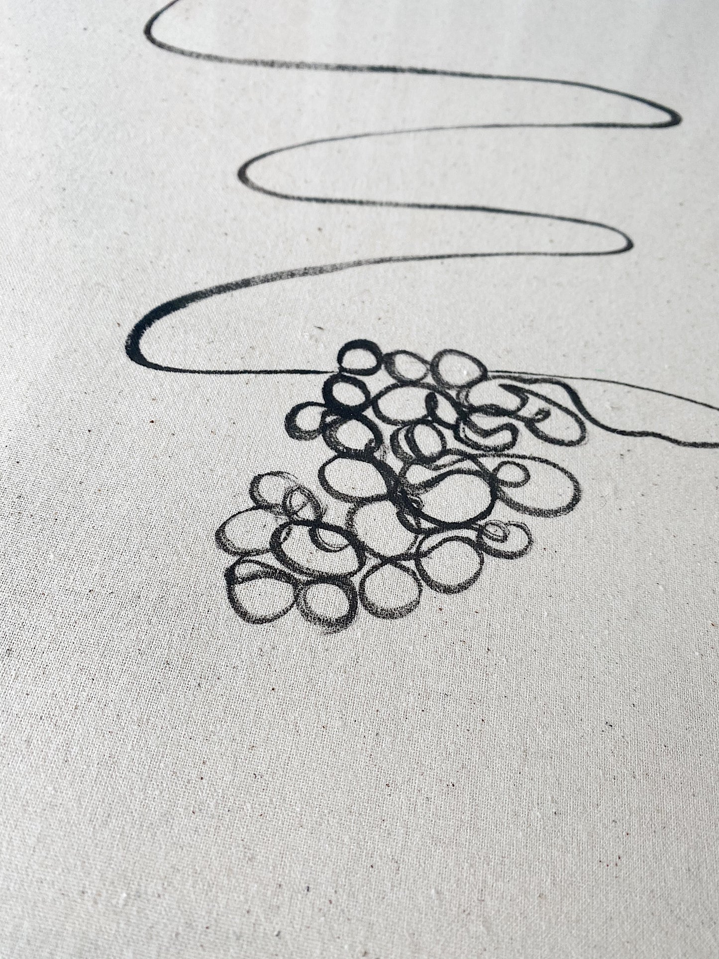 "Cocktails Alone" - Original Acrylic on Raw Edged Cotton Fabric, Framed in Tasmanian Oak. 610mm x 680mm