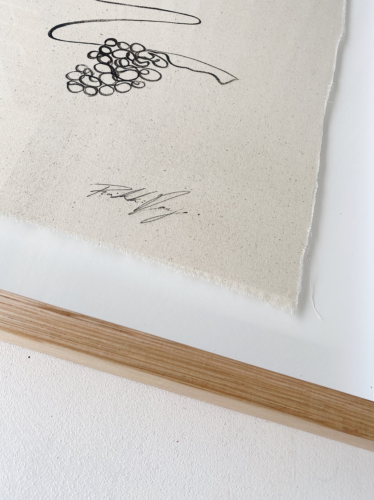 "Cocktails Alone" - Original Acrylic on Raw Edged Cotton Fabric, Framed in Tasmanian Oak. 610mm x 680mm