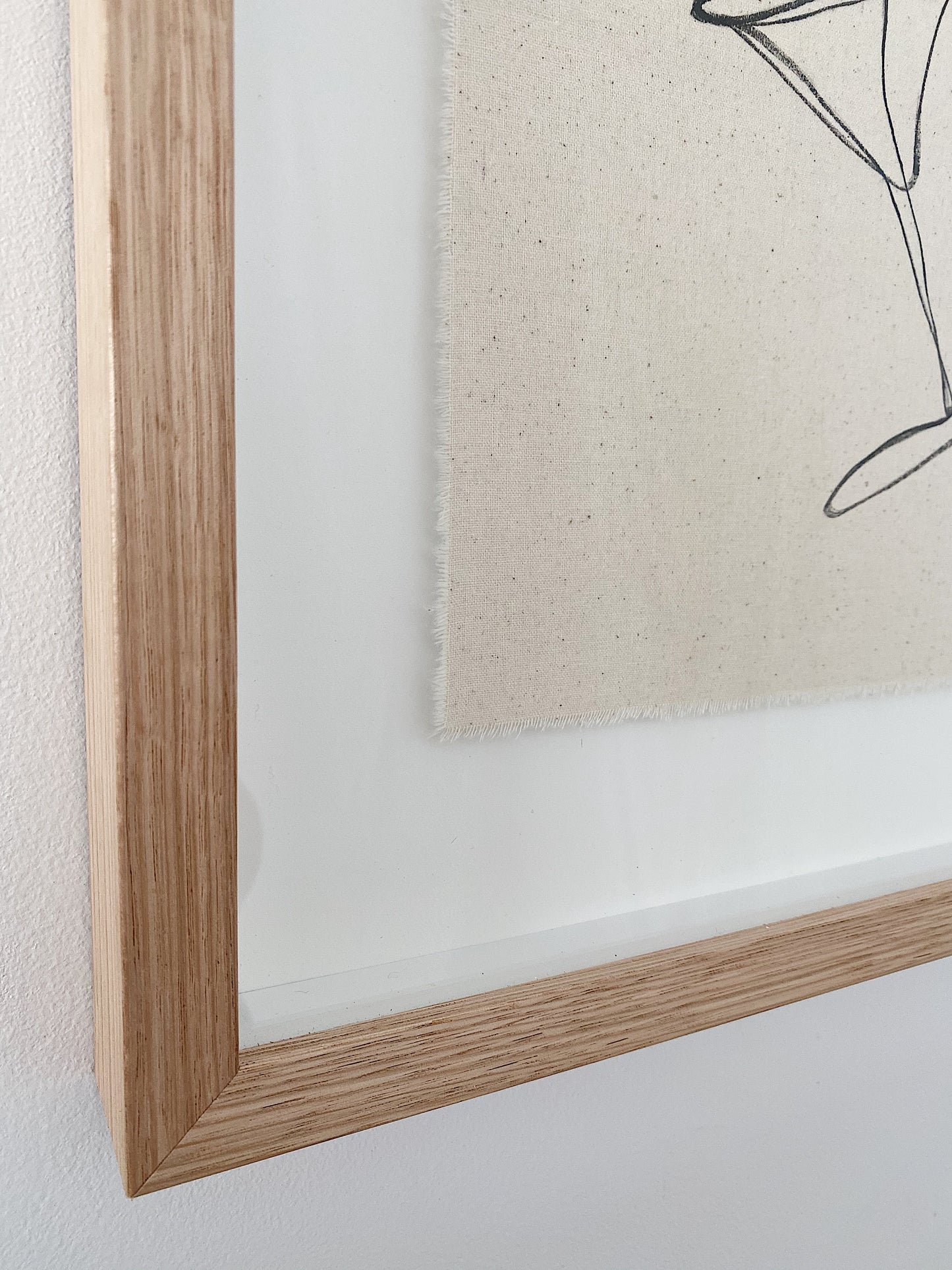 "Cocktails Alone" - Original Acrylic on Raw Edged Cotton Fabric, Framed in Tasmanian Oak. 610mm x 680mm