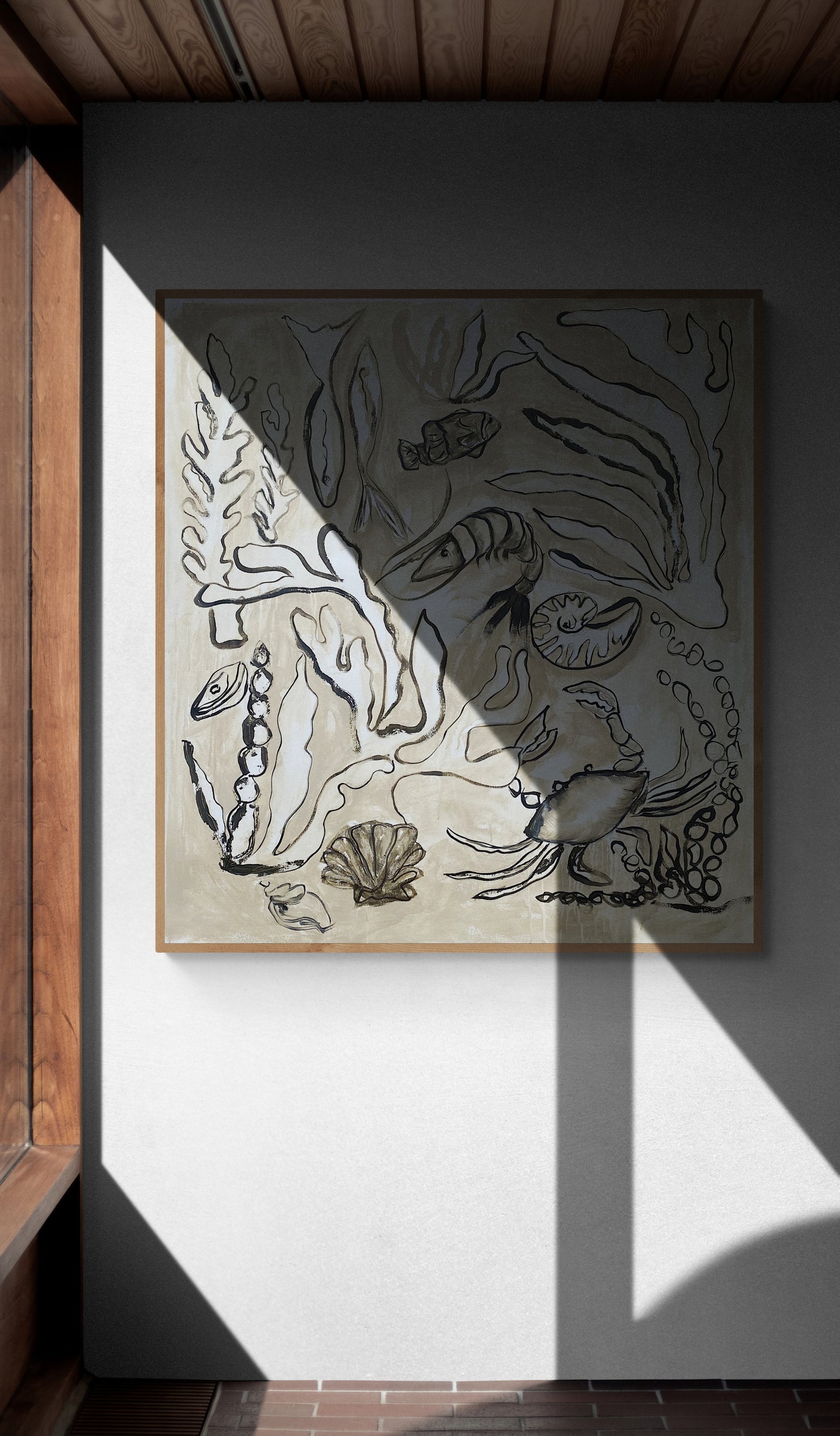 Homage to The Ocean - Acrylic on canvas. Framed in Tasmanian Oak.