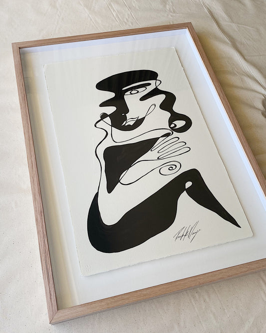 Balance - Original, Acrylic on 300gsm Cold Pressed Paper, Framed in Tasmanian Oak.