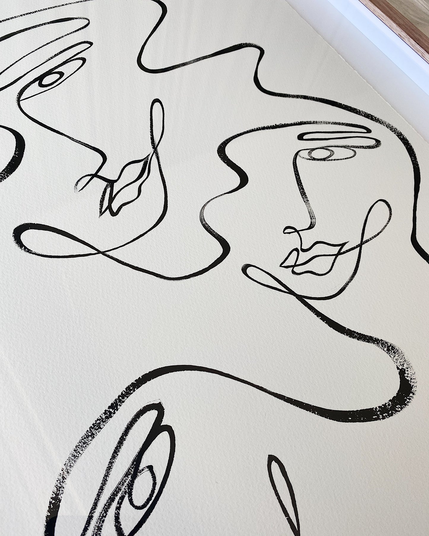 "Three of Us" - Original Acrylic on 300gsm Cold Pressed Paper, Framed in Tasmanian Oak. 520mm x 710mm