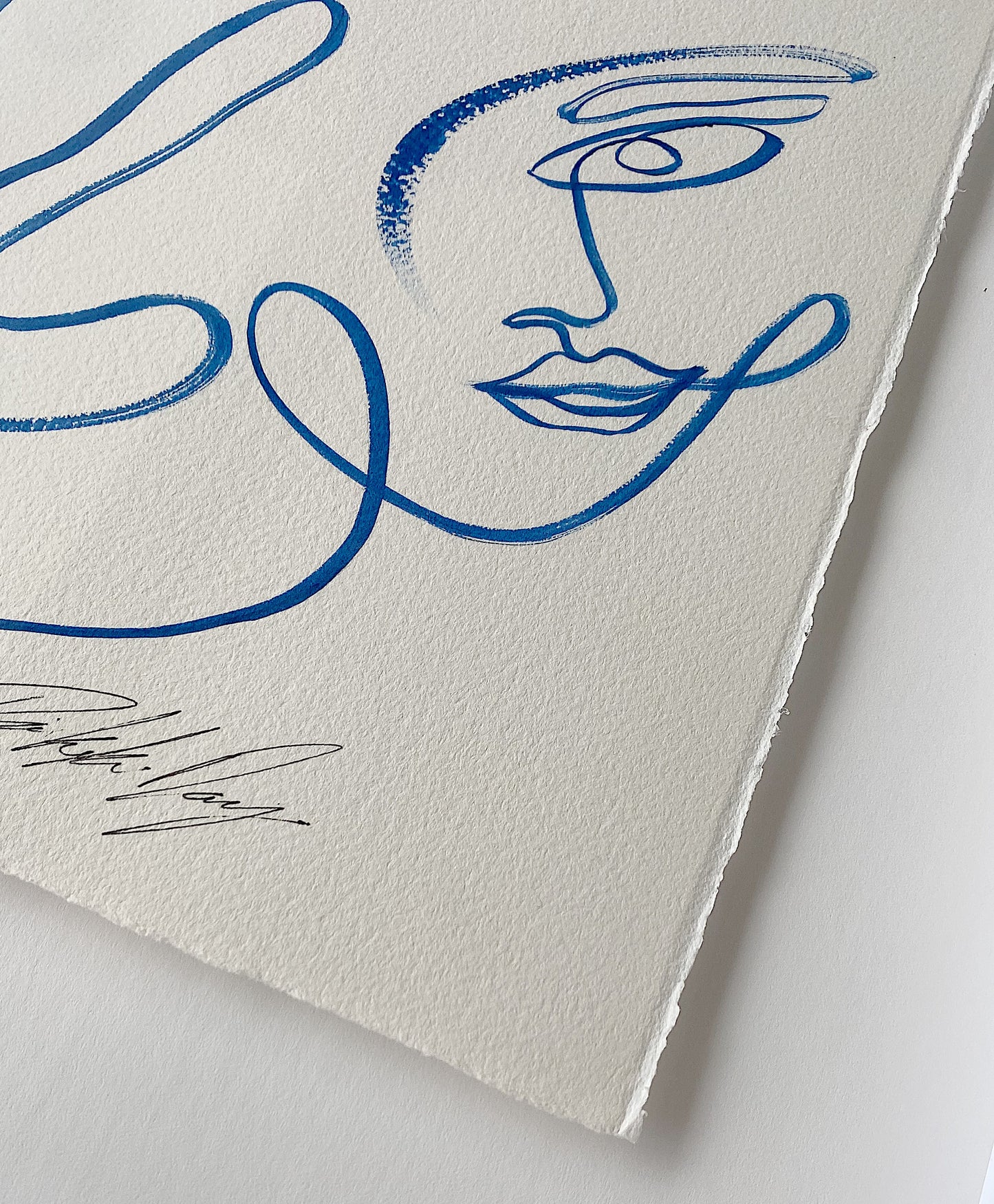 "Fluid" - Original Acrylic on 300gsm Cold Pressed Paper, Framed in Tasmanian Oak. 400mm x 410mm