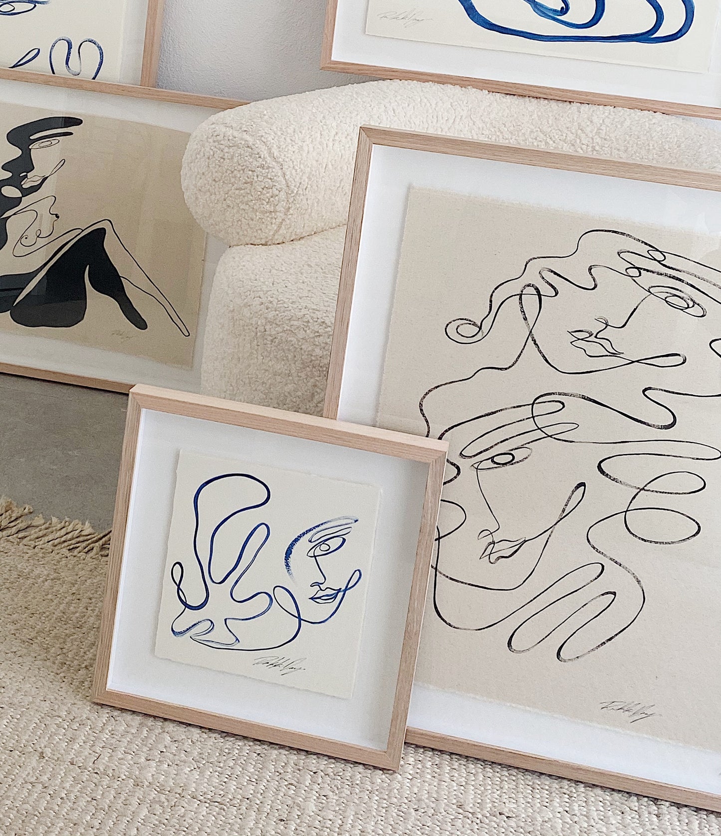 "Fluid" - Original Acrylic on 300gsm Cold Pressed Paper, Framed in Tasmanian Oak. 400mm x 410mm