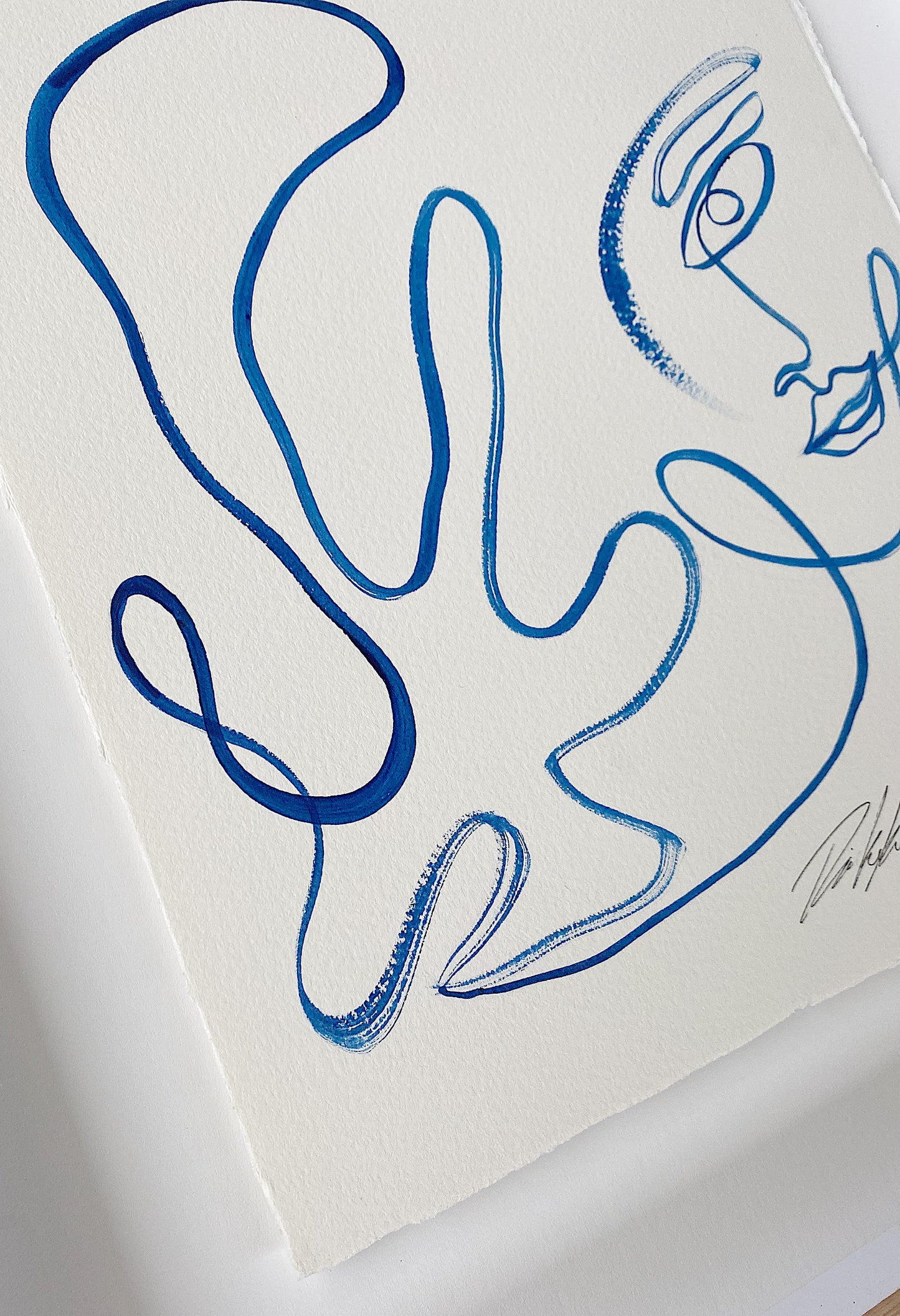 "Fluid" - Original Acrylic on 300gsm Cold Pressed Paper, Framed in Tasmanian Oak. 400mm x 410mm