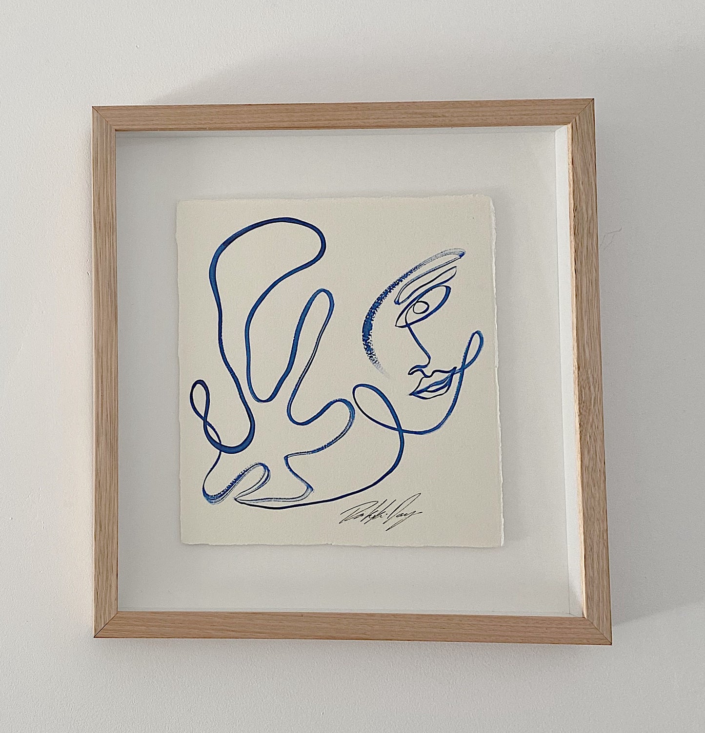 "Fluid" - Original Acrylic on 300gsm Cold Pressed Paper, Framed in Tasmanian Oak. 400mm x 410mm