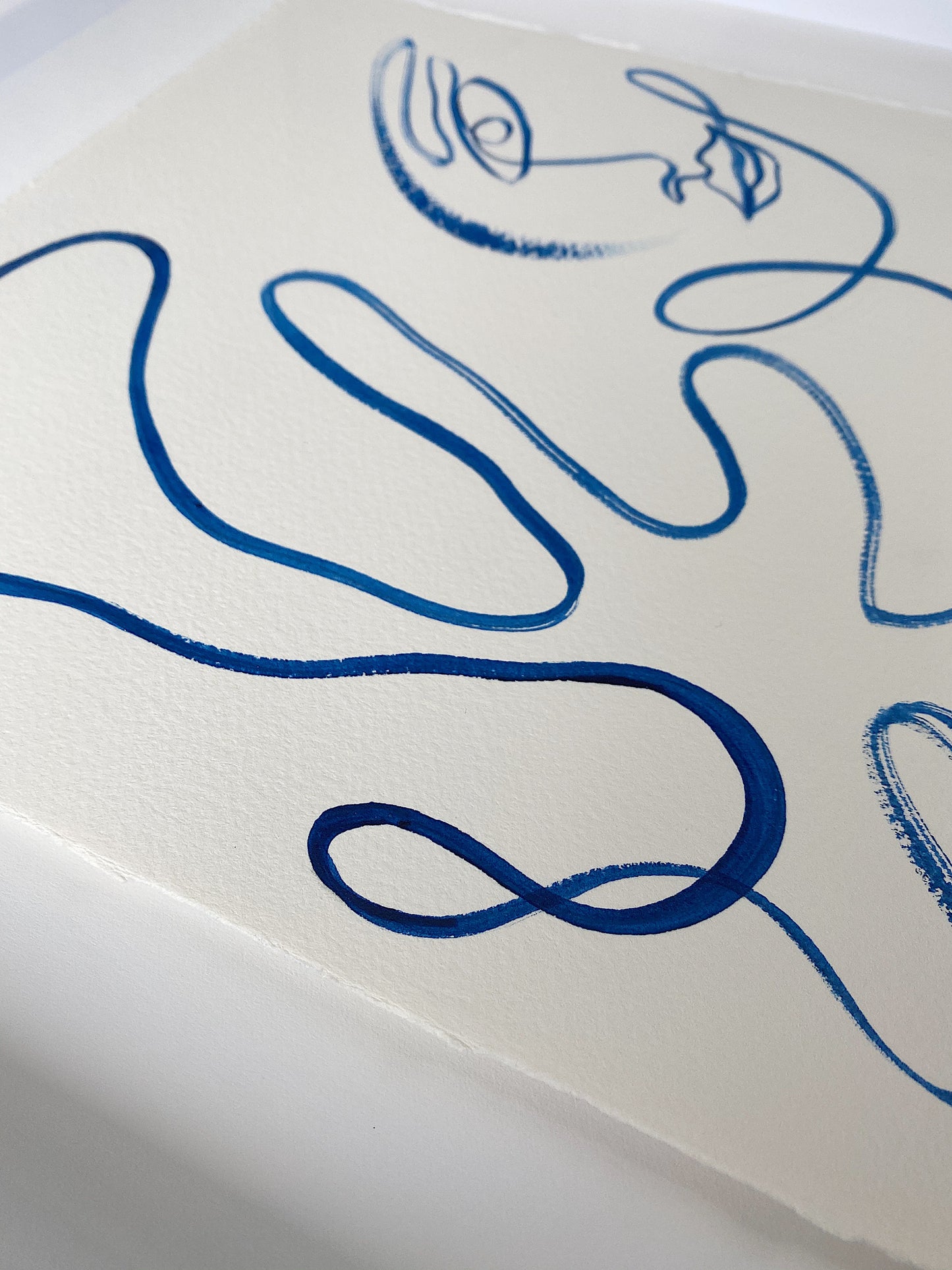 "Fluid" - Original Acrylic on 300gsm Cold Pressed Paper, Framed in Tasmanian Oak. 400mm x 410mm