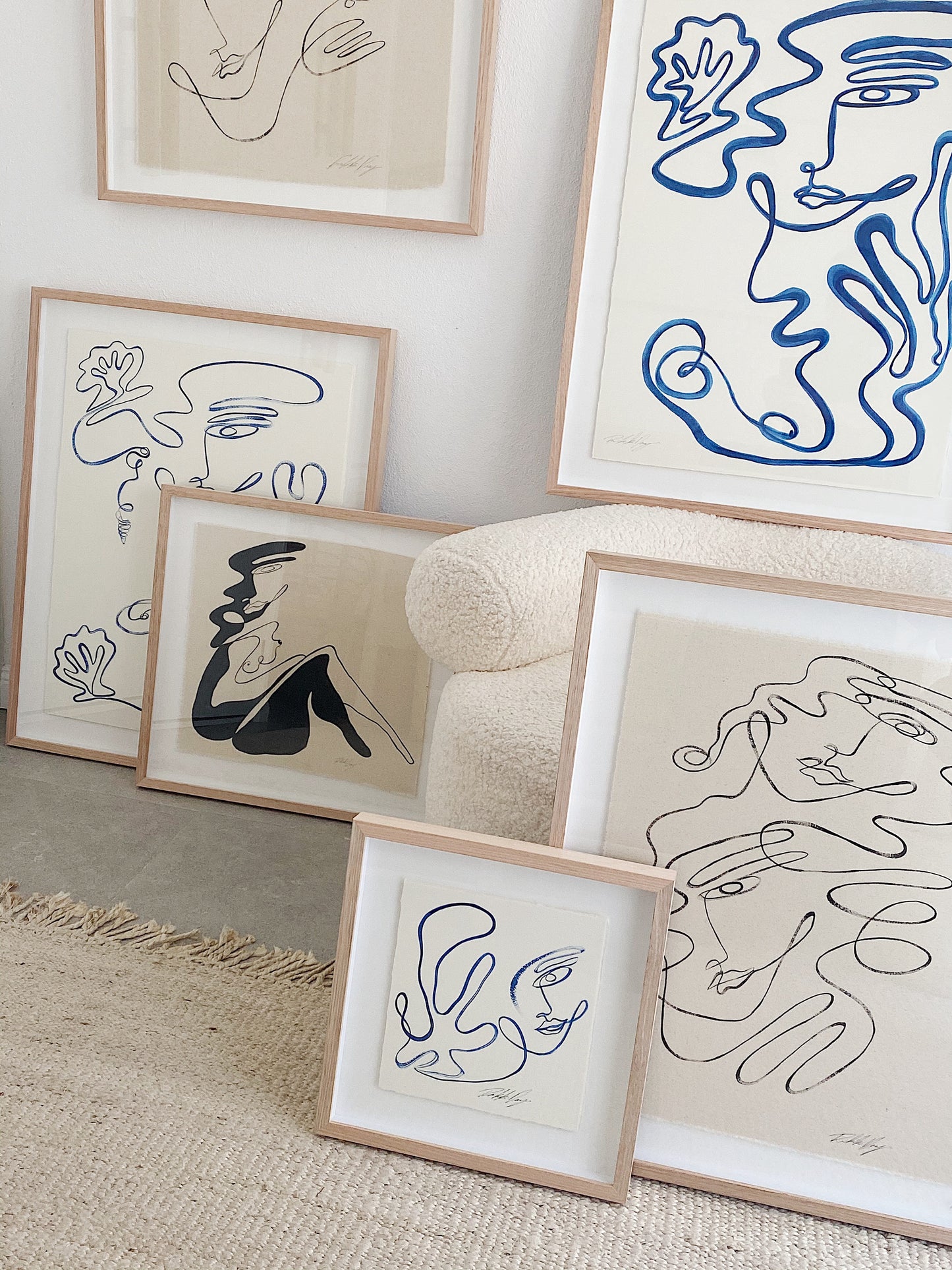 "Fluid" - Original Acrylic on 300gsm Cold Pressed Paper, Framed in Tasmanian Oak. 400mm x 410mm