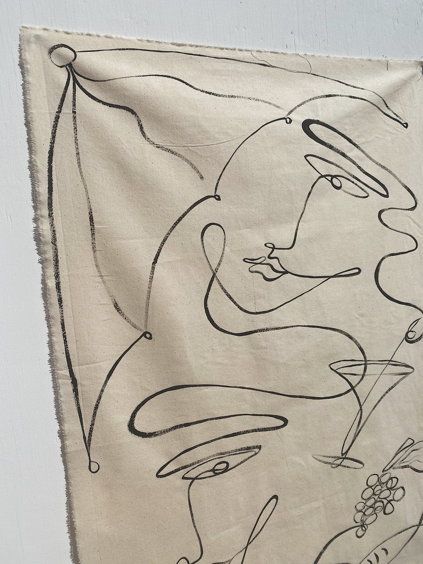 At Rae's - Acrylic on raw edged cotton. Unframed or framed in Tasmanian Oak.