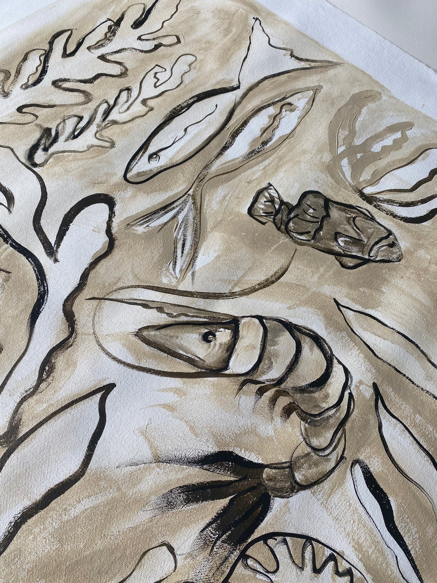 Homage to The Ocean - Acrylic on canvas. Framed in Tasmanian Oak.