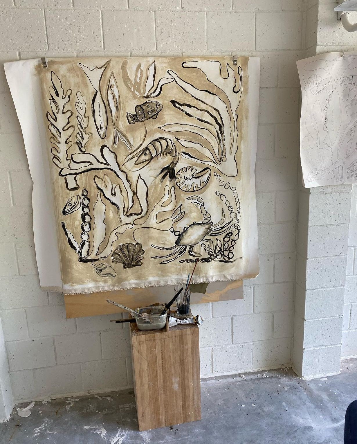 Homage to The Ocean - Acrylic on canvas. Framed in Tasmanian Oak.