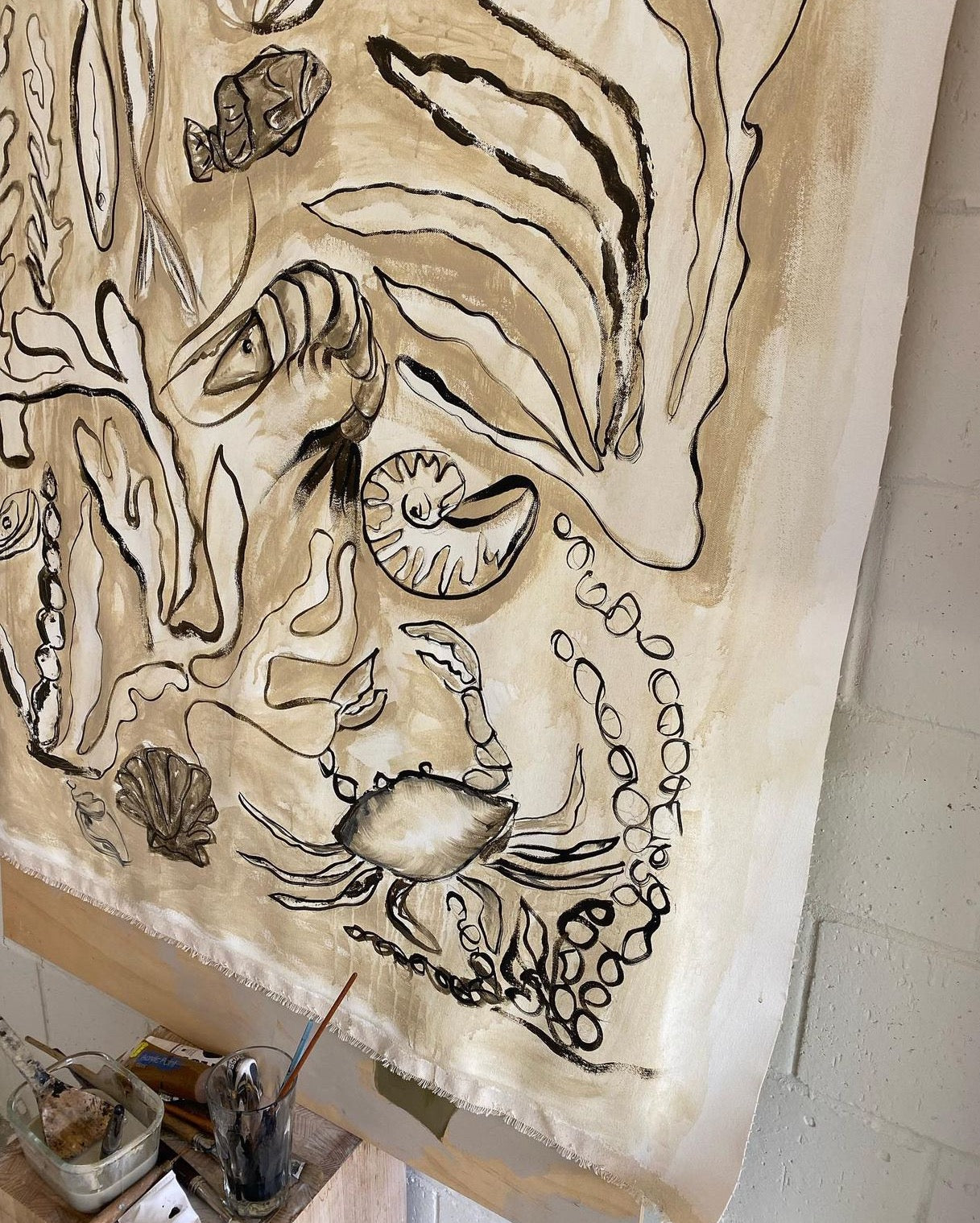 Homage to The Ocean - Acrylic on canvas. Framed in Tasmanian Oak.