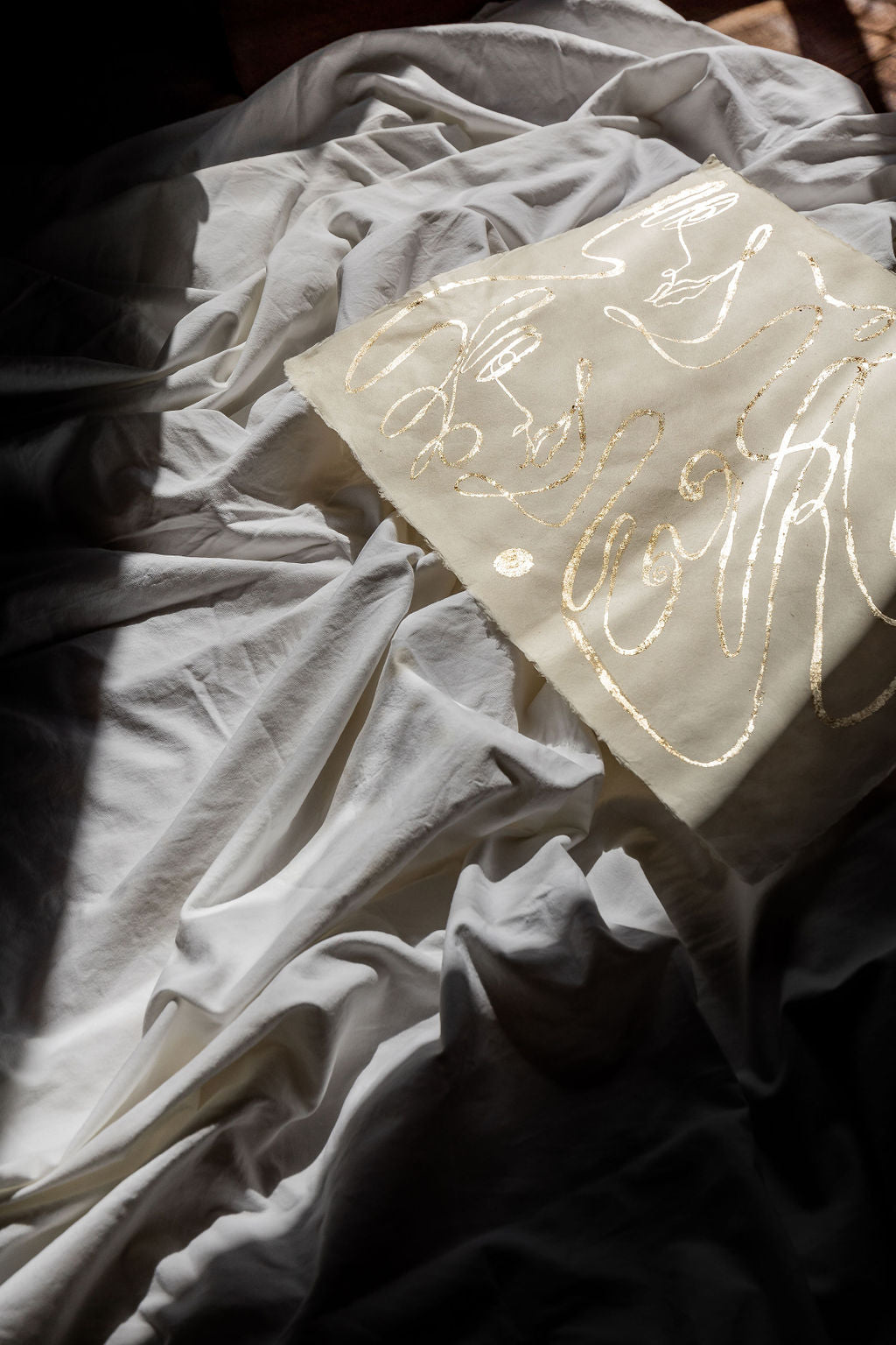 Instant - Gold leaf on Japanese Awagami Washi paper.