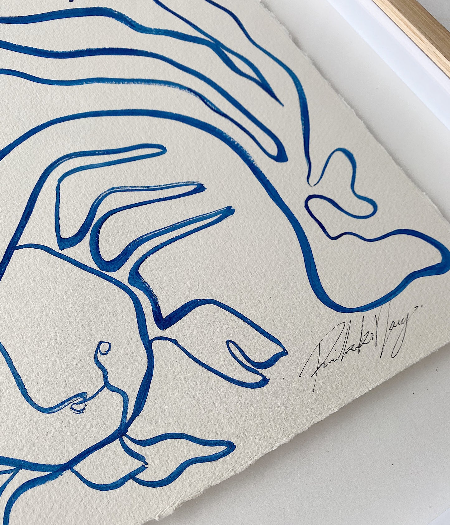 "Into depths" - Original Acrylic on 300gsm Cold Pressed Paper, Framed in Tasmanian Oak. 400mm x 520mm