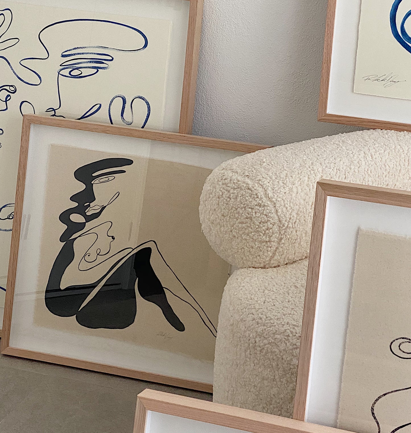 "Leader" - Original Acrylic on cotton raw edged fabric, Framed in Tasmanian Oak. 610mm x 590mm