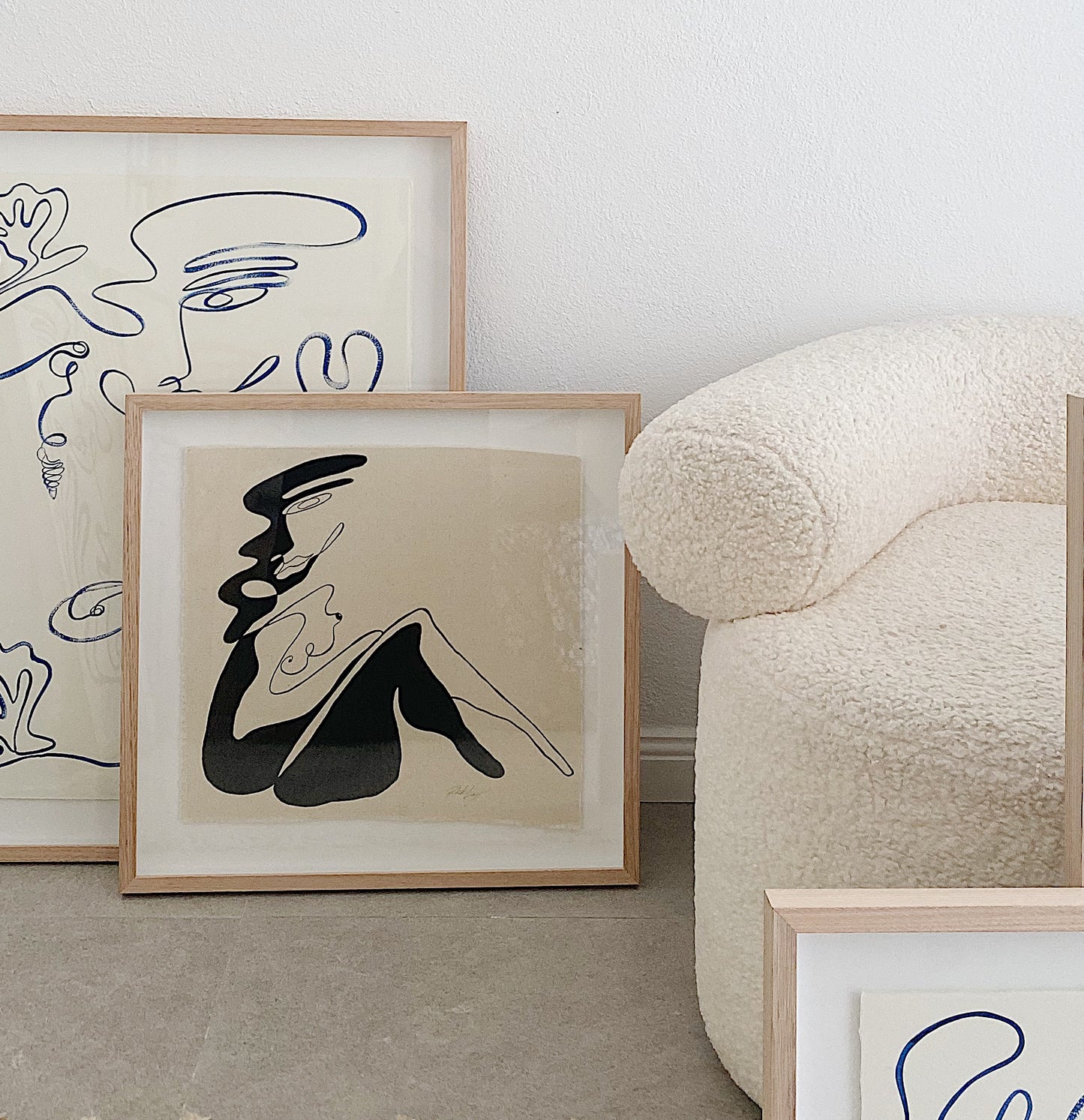 "Leader" - Original Acrylic on cotton raw edged fabric, Framed in Tasmanian Oak. 610mm x 590mm