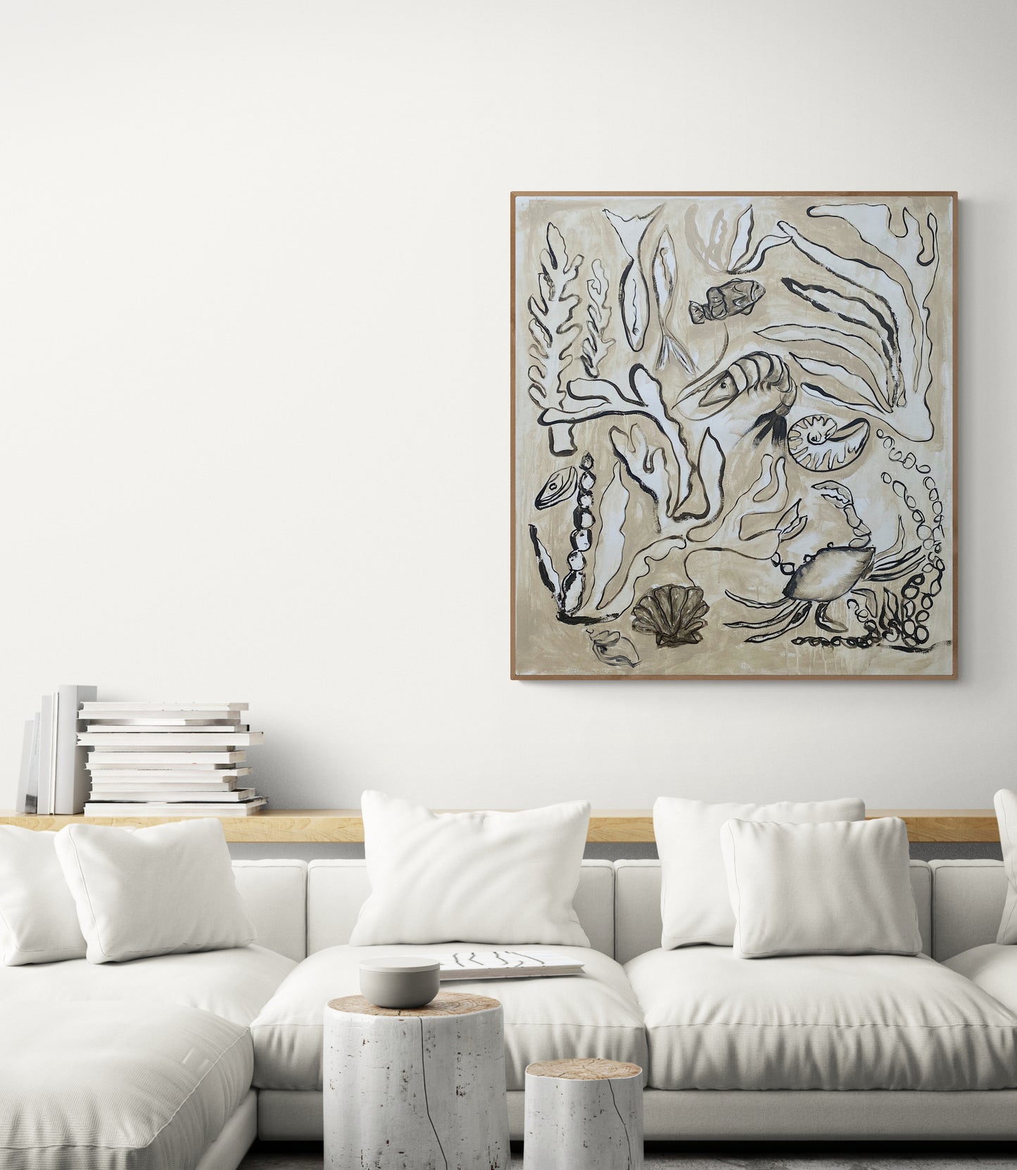 Homage to The Ocean - Acrylic on canvas. Framed in Tasmanian Oak.