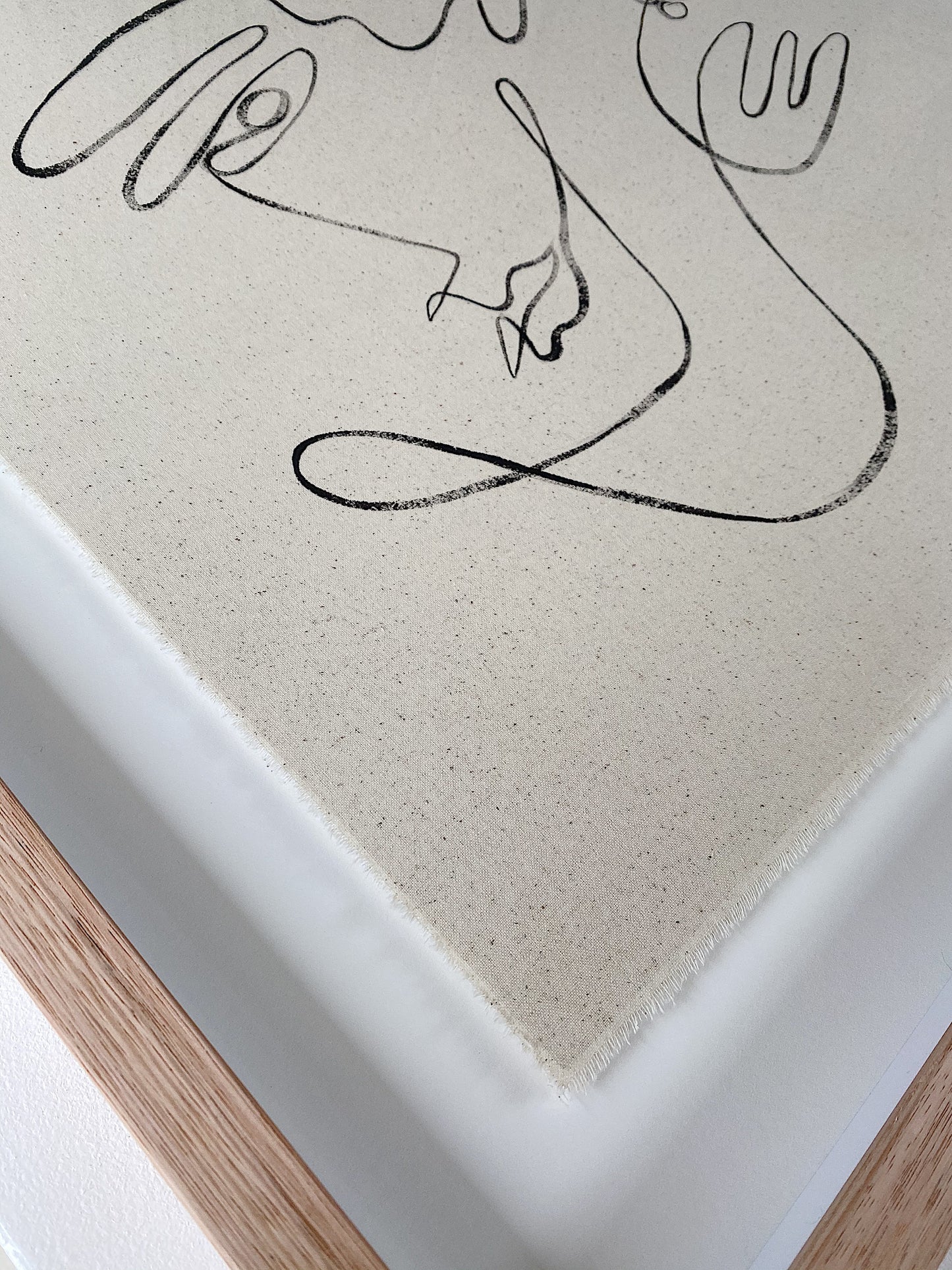 "Primitivo" - Original Acrylic on cotton raw edged fabric, Framed in Tasmanian Oak. 710mm x 900mm