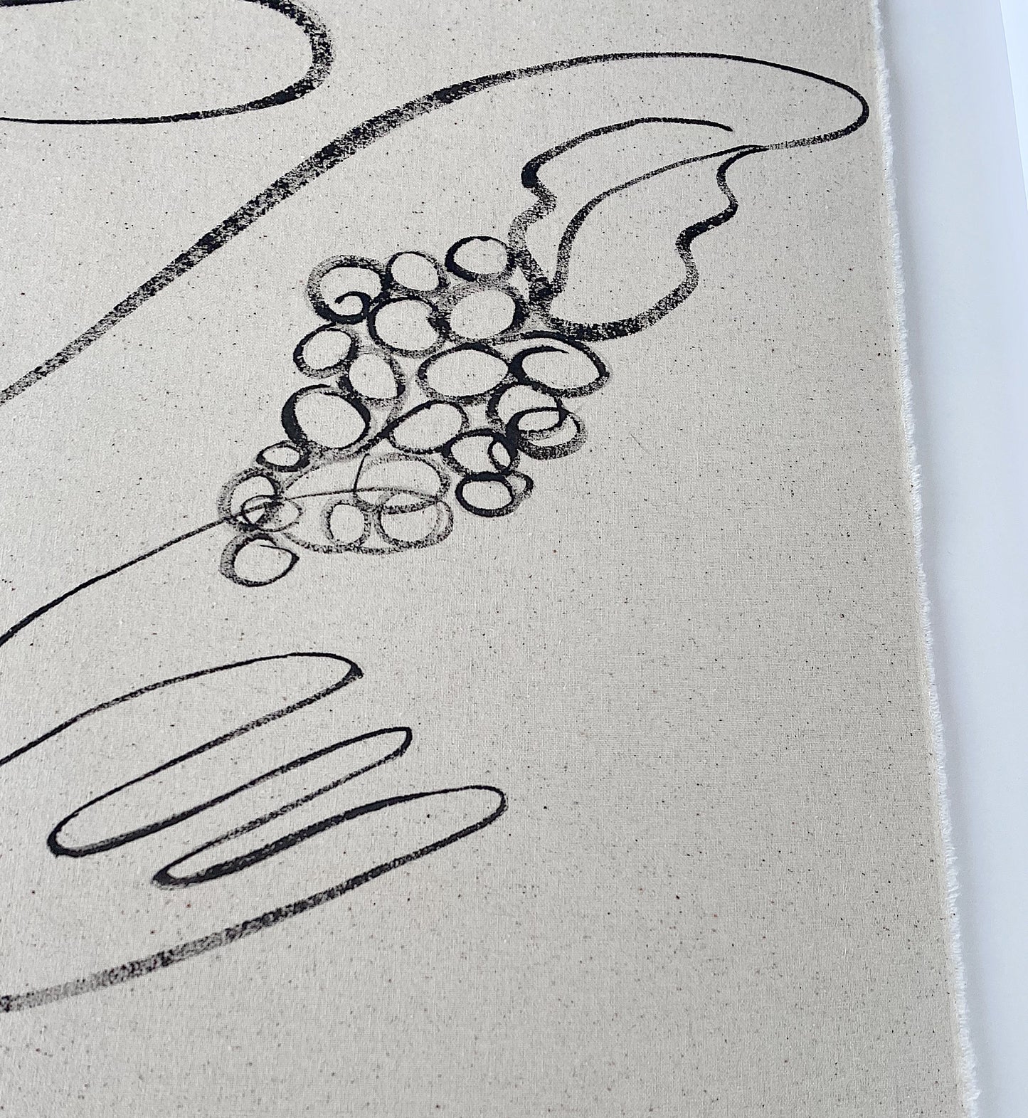 "Primitivo" - Original Acrylic on cotton raw edged fabric, Framed in Tasmanian Oak. 710mm x 900mm