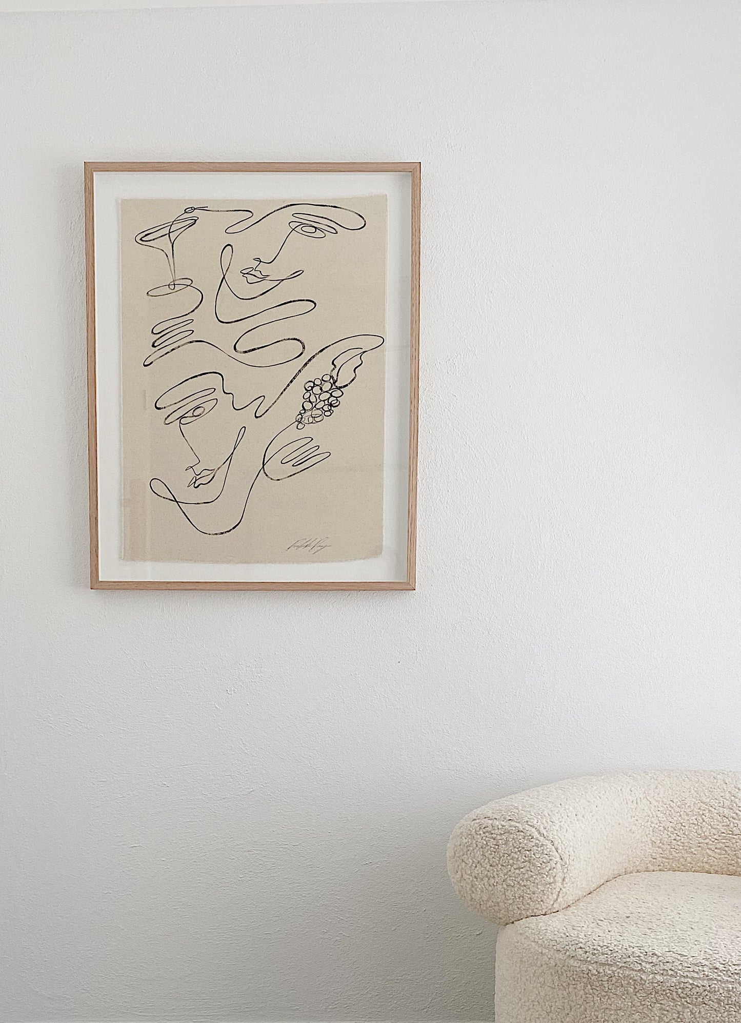 "Primitivo" - Original Acrylic on cotton raw edged fabric, Framed in Tasmanian Oak. 710mm x 900mm