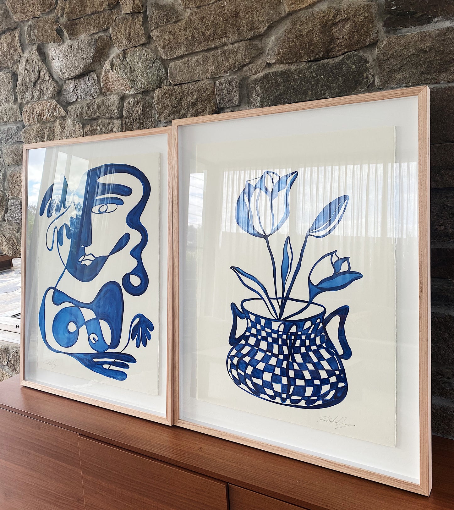 "Scales" Original Acrylic on 300gsm Cold Pressed Paper, Framed in Tasmanian Oak. 710mm x 910mm