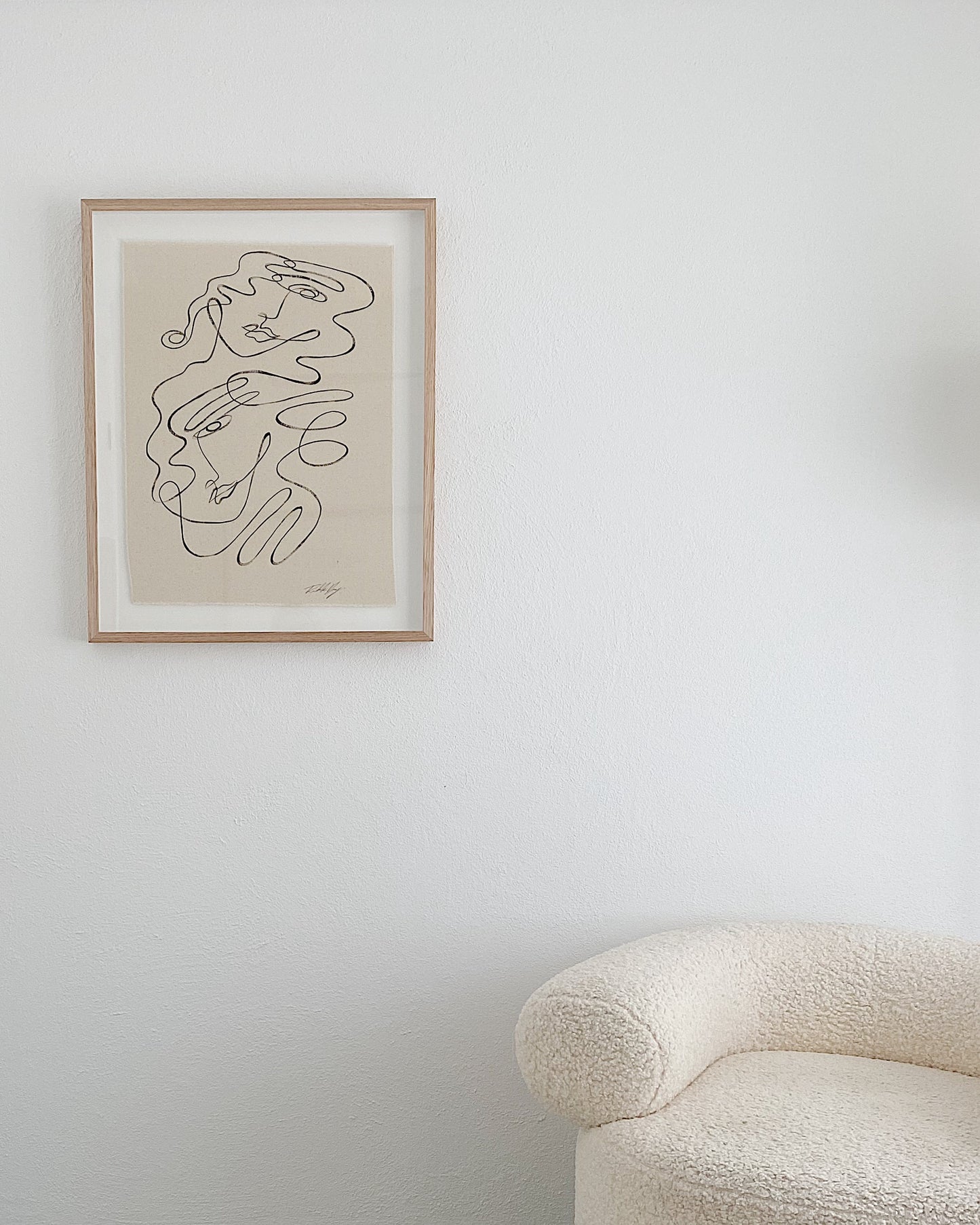 "Significant other" - Original Acrylic on cotton raw edged fabric, Framed in Tasmanian Oak. 760mm x 620mm