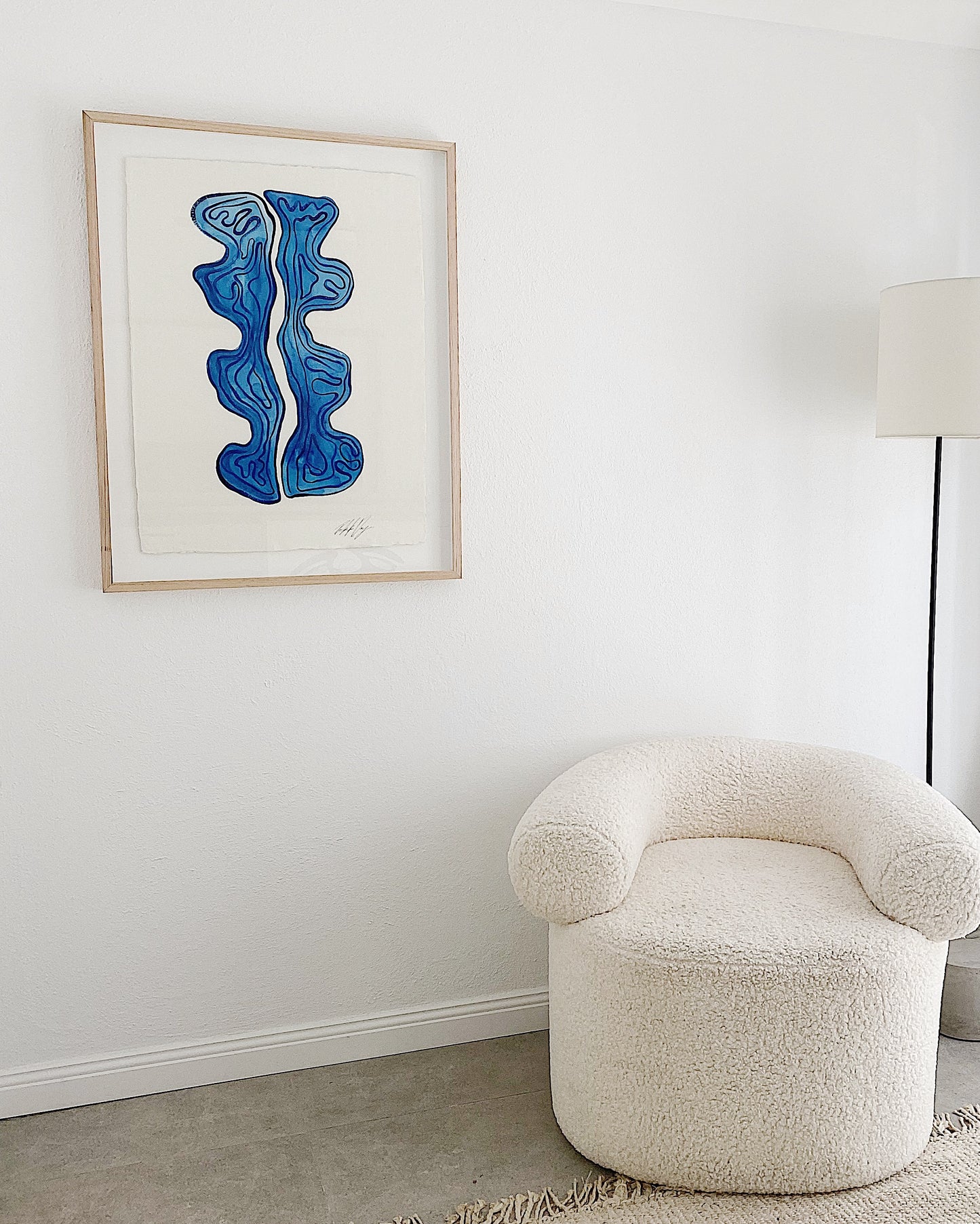 "Awe" - Original Acrylic on Indian hand-pressed Khadi Paper, Framed in Tasmanian Oak. 710mm x 900mm